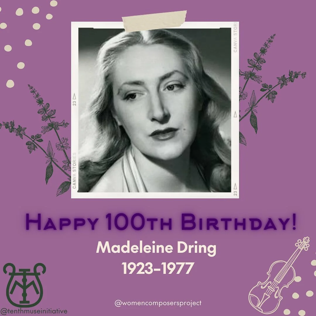 Happy 100th Anniversary Madeleine Dring! 
Dring was one of the first composers we featured, and the first pieces of vocal music Hannah learnt when taking her ABRSM Voice exams way back in 2007/8. 
Hannah has always admired and enjoyed Dring’s
