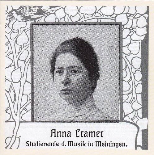 Anna Cramer (1873–1968) 150th Anniversary
 
Anna Cramer was a Dutch composer and pianist. Cramer was born in Amsterdam and studied at the Conservatory of Music. In 1897, upon graduating, Cramer moved to Berlin to study composition with Wilhelm