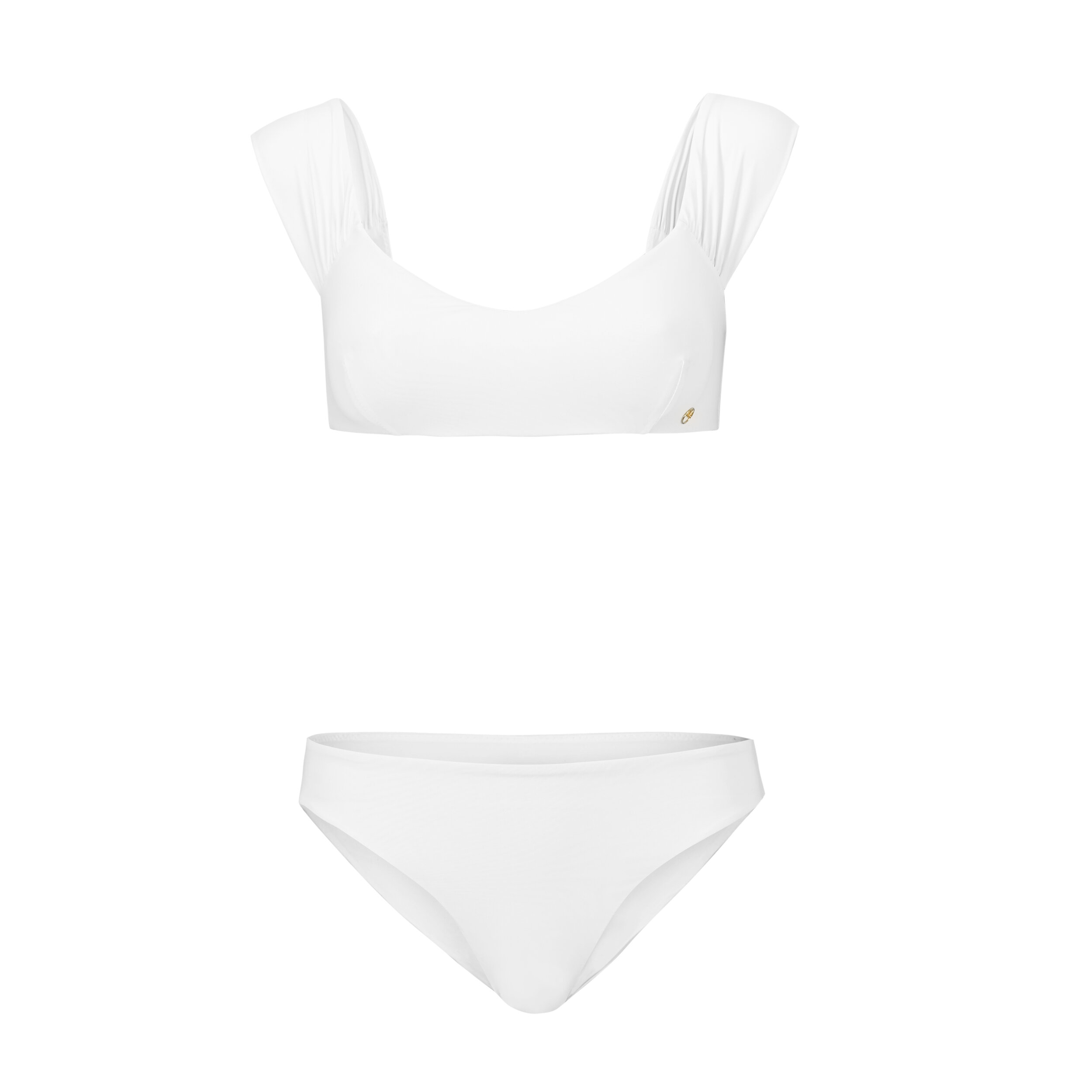 Gianna Cross Back Swimsuit in White Texture — In Capri Swim