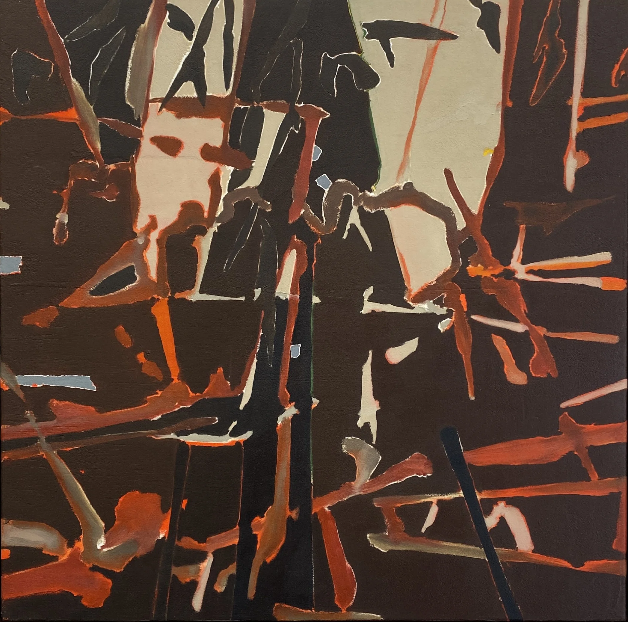 And If The Day Came, Oil and Moulding Paste on Canvas, 2023, 60 x 60 cm