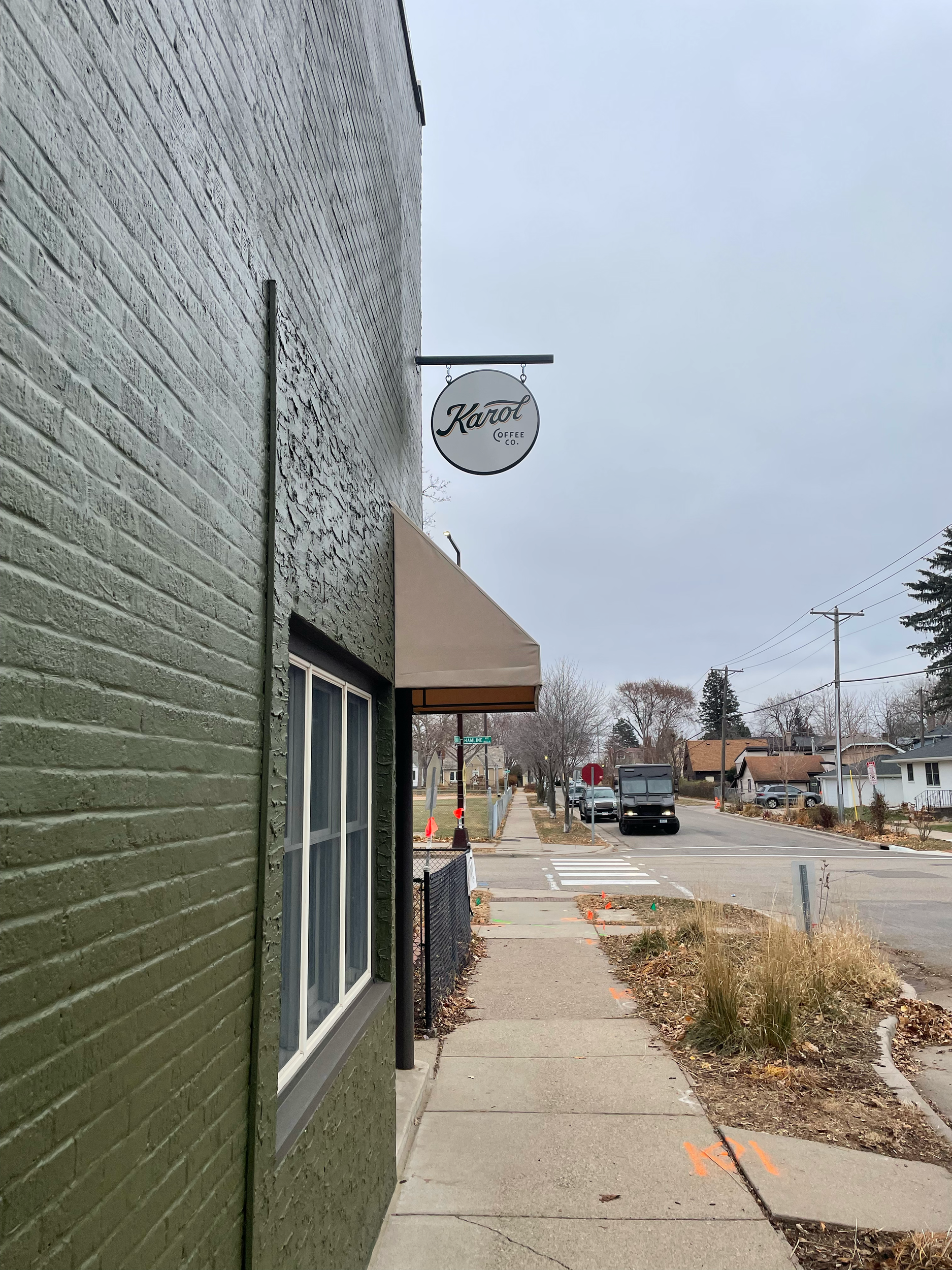 Karol coffee hanging blade sign