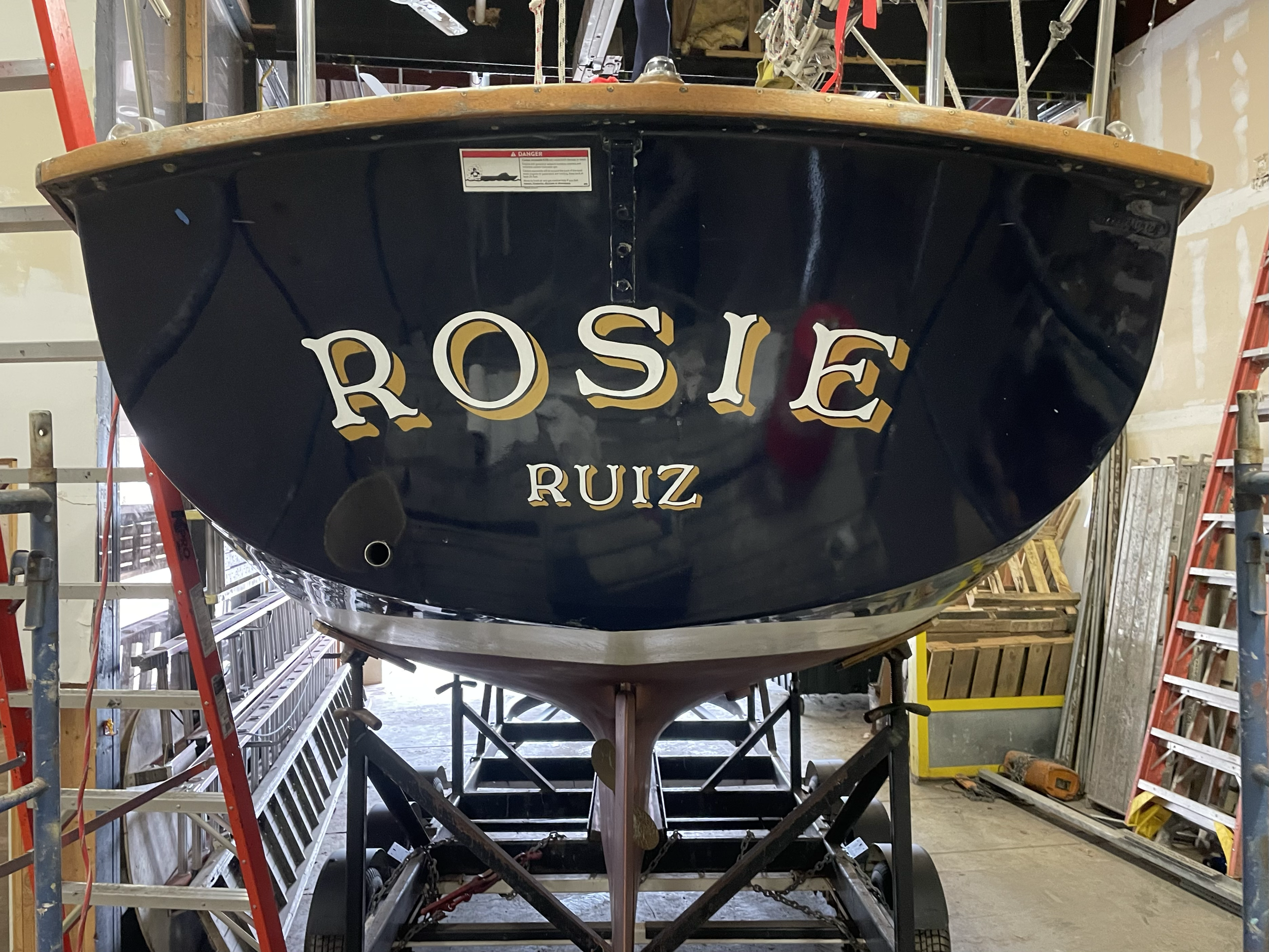 hand painted boat lettering