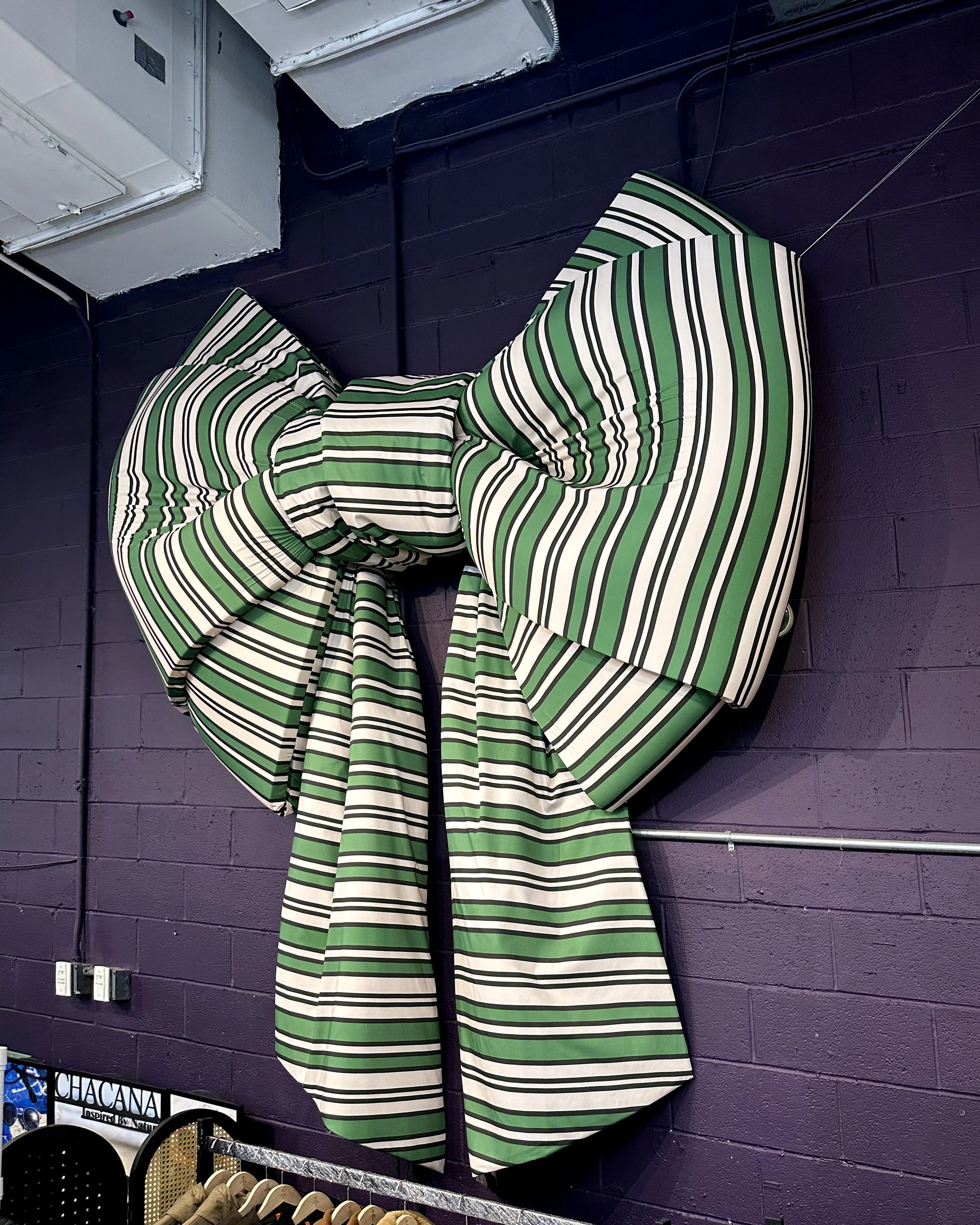 8 ft bow in Artist and Fleas in Chelsea Market by Nick Sizemore.  Mood Fabric.  