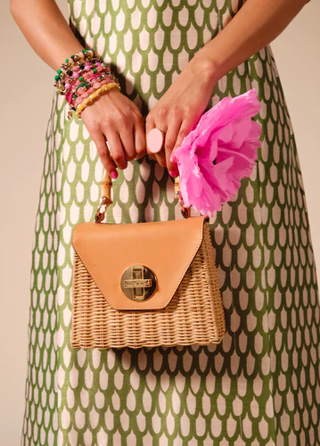 handmade pink crepe flower in Frances Valentine campaign 