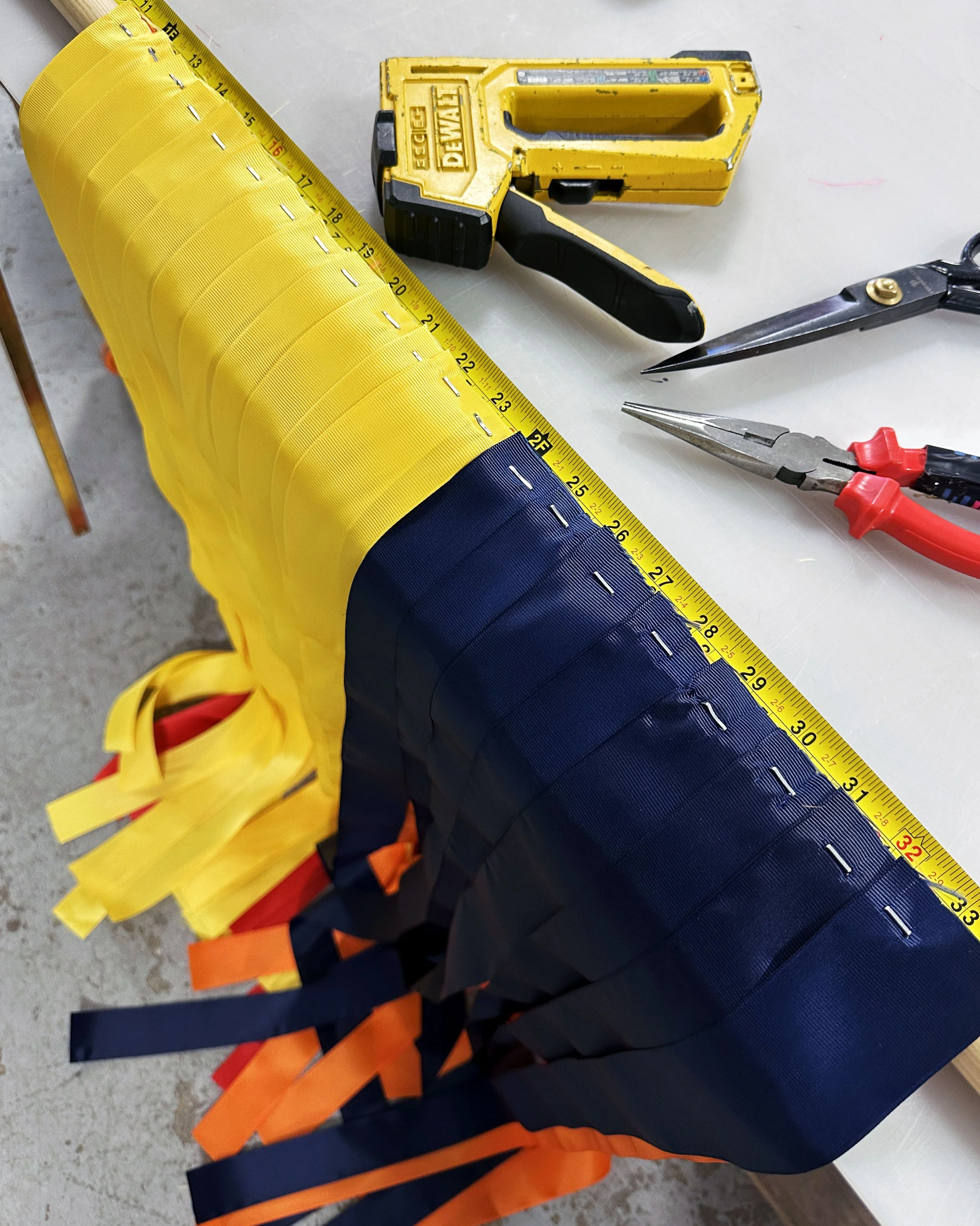 Blue and Yellow ribbon for hallway display