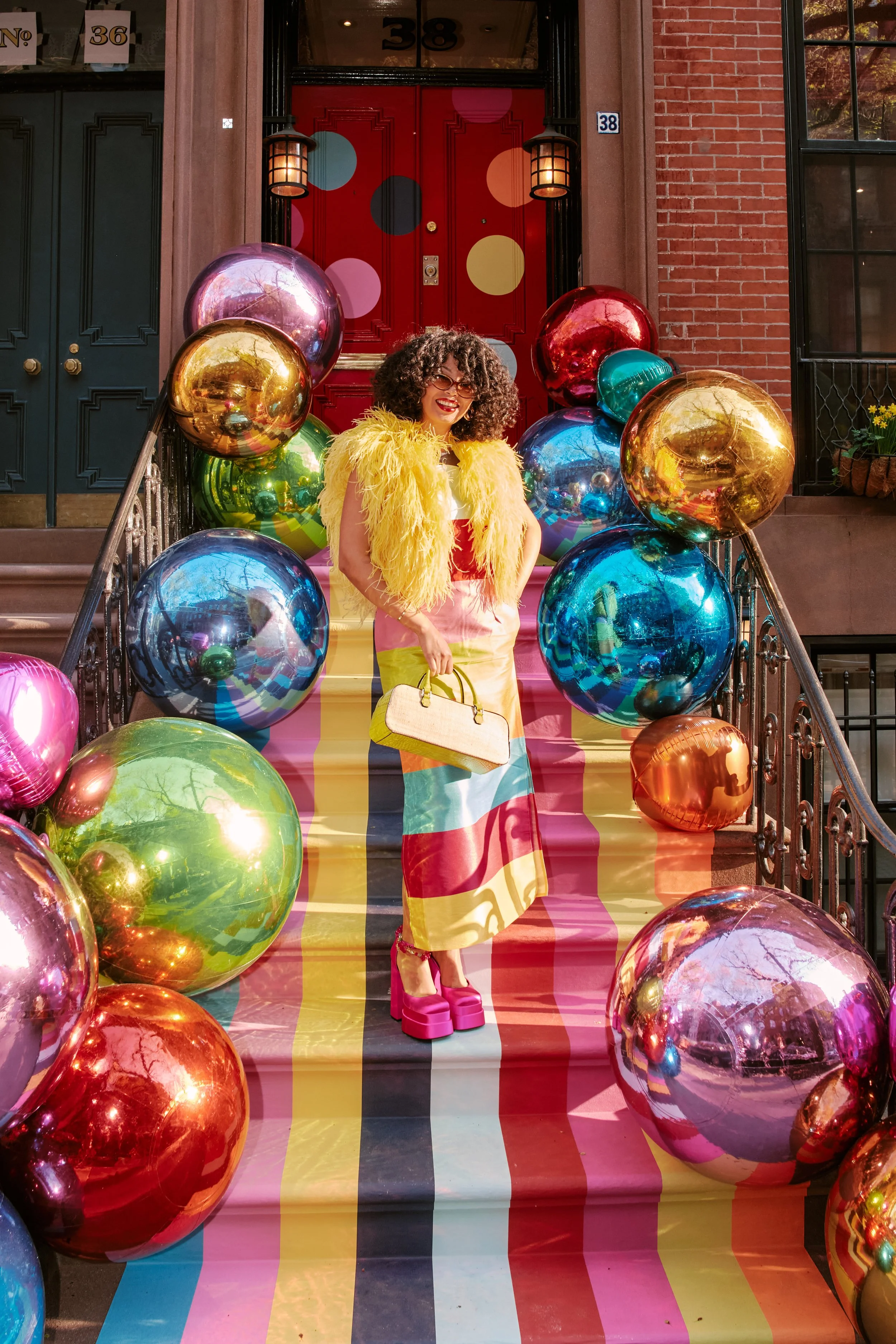 Influencer enters Frances Valentine X Atlantic Pacific Collaboration Launch Party