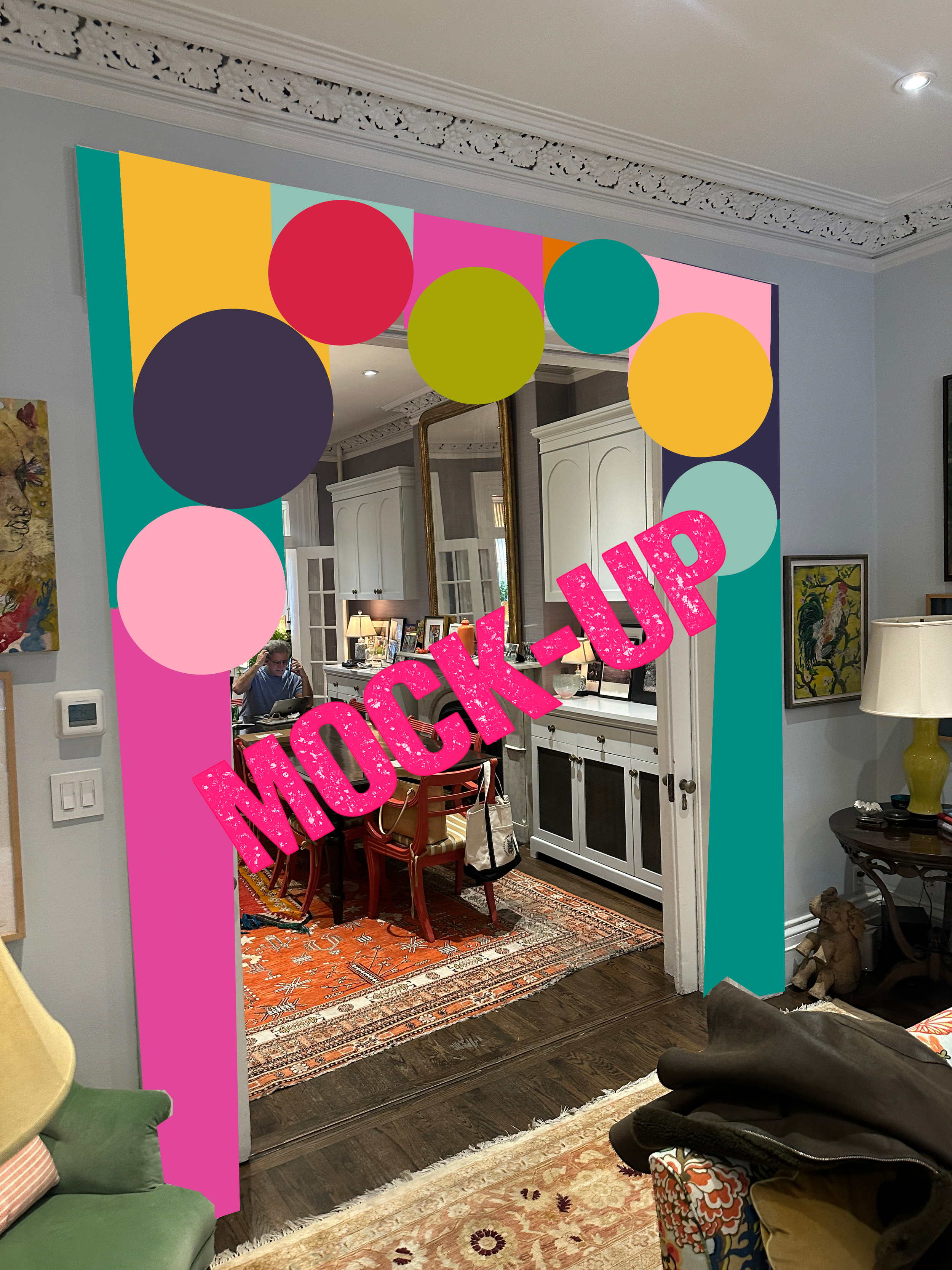 Mock up of the circle garland display