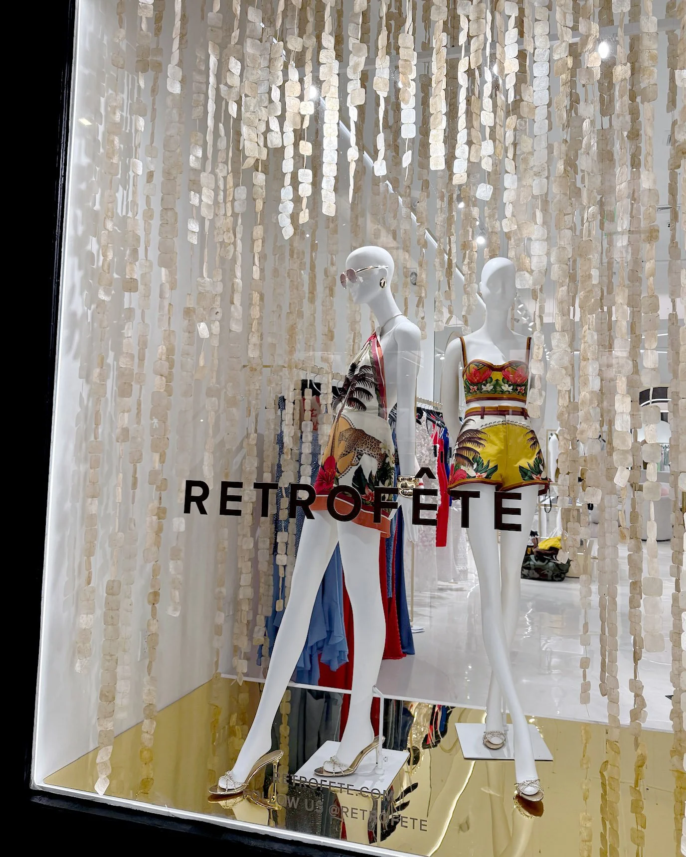 Gold Vinyl Floor RetroFete SOho, New York Retail Window Design 