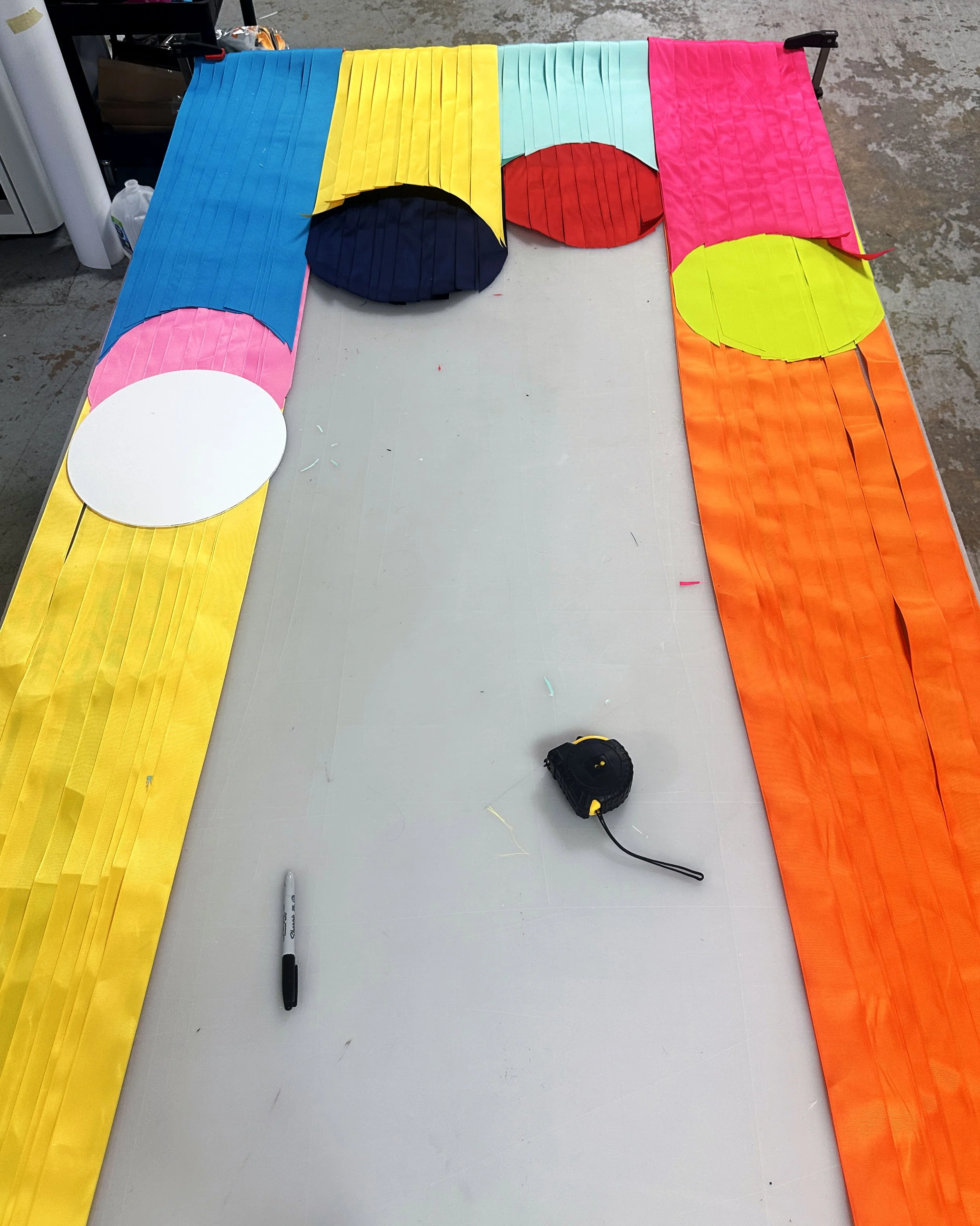 Multi colored circle garland