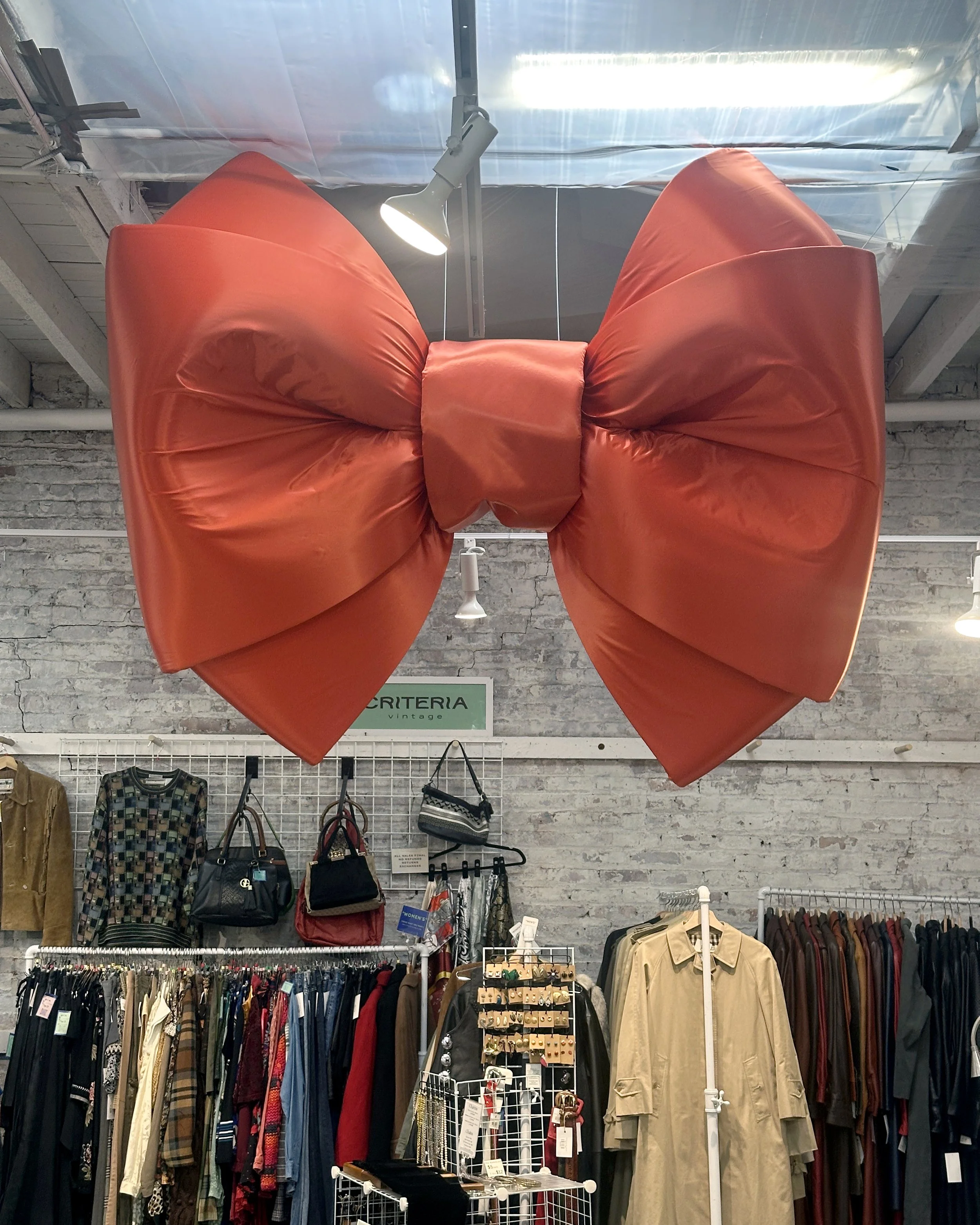 8 Ft Wide Oversized Red Bow for Artist & Fleas