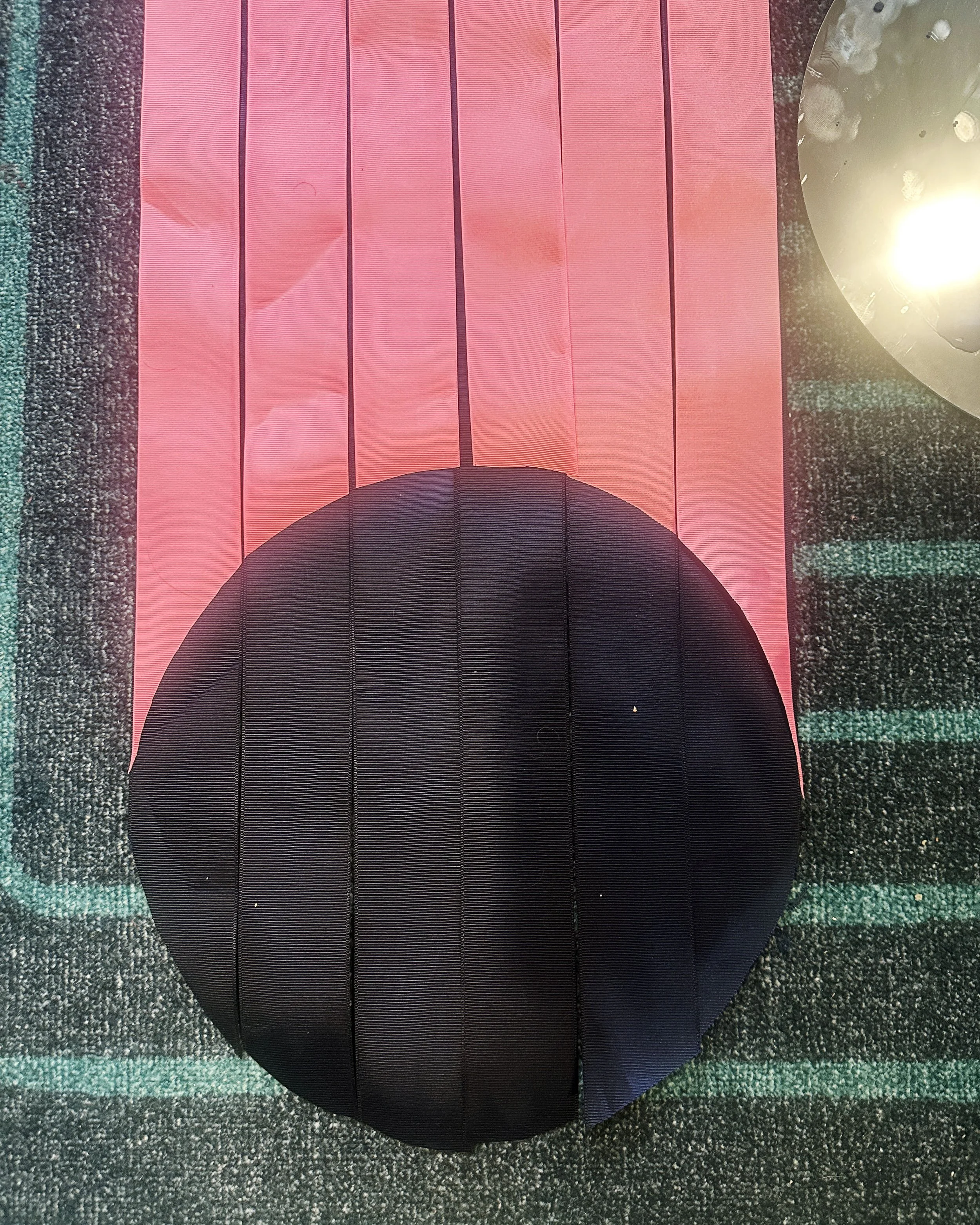 Pink and Navy ribbon garland 