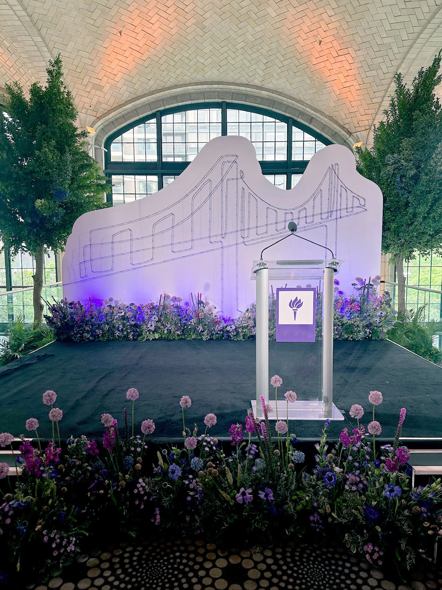 NYU Graduation Backdrop - String Art Installation
