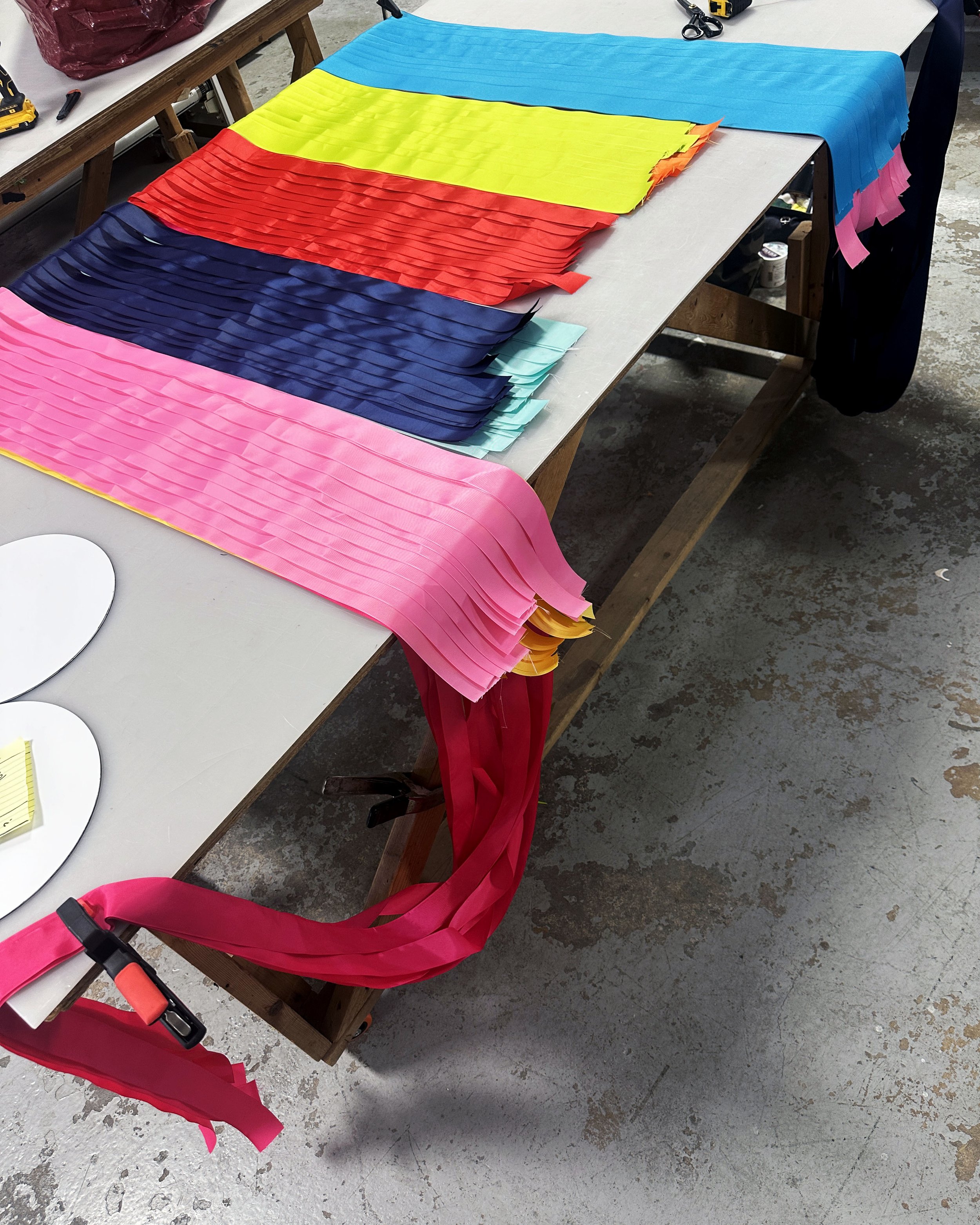 Colored ribbon garland