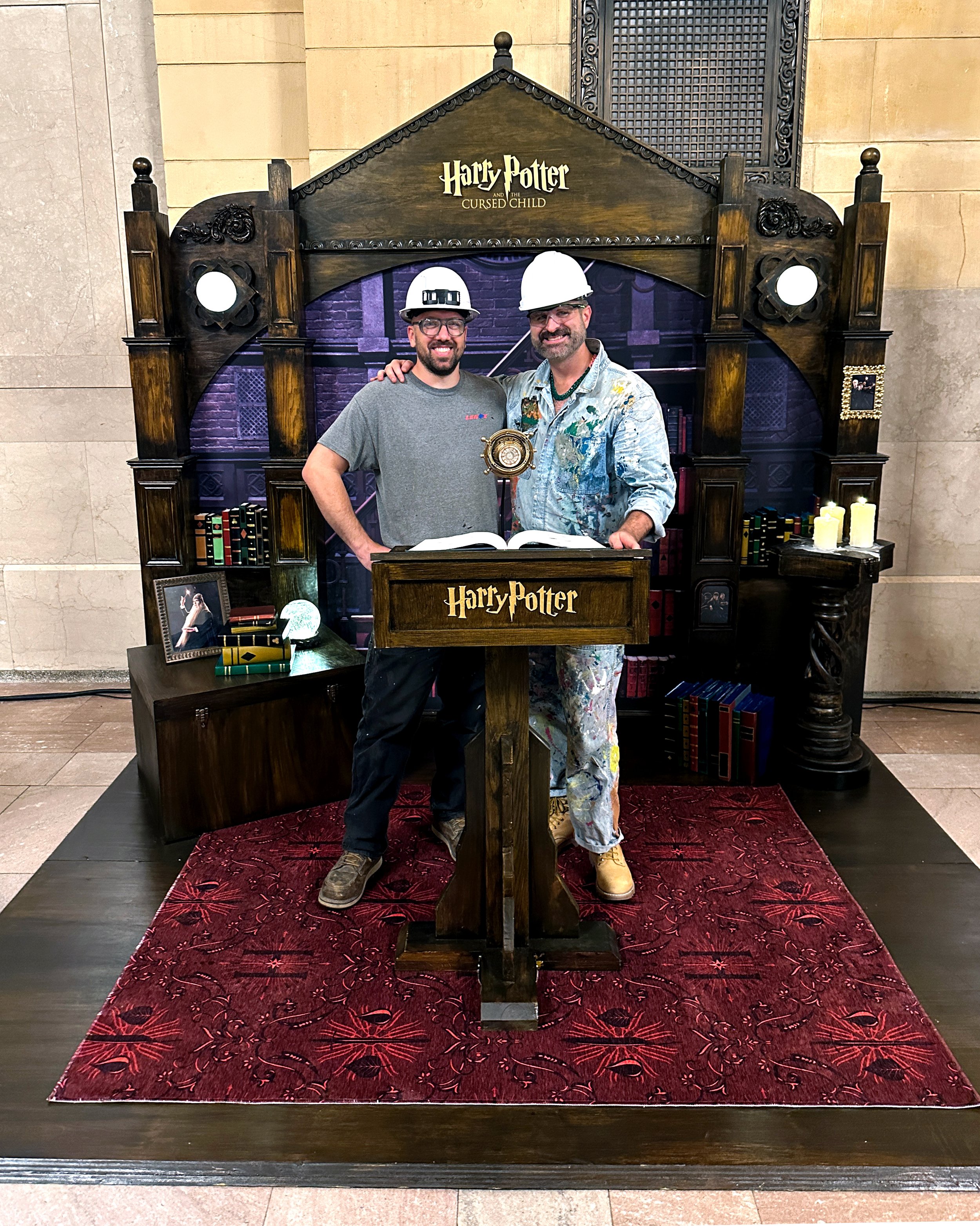 Behind the scenes of the photo booth for the Grand Central "Harry Potter and The Cursed Child" exhibition with Nick Sizemore and Andrew Saweikis.