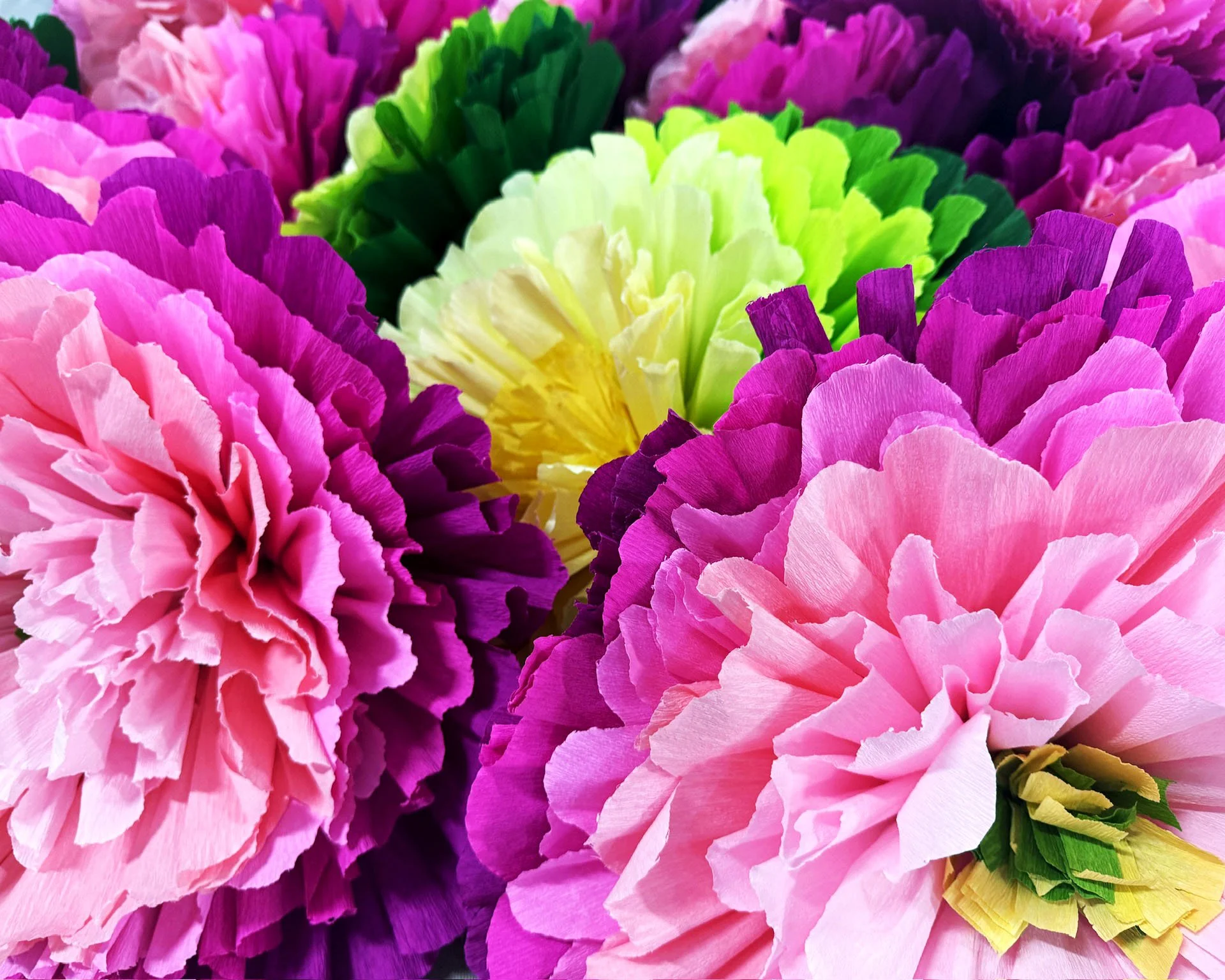 collection  of crepe flowers