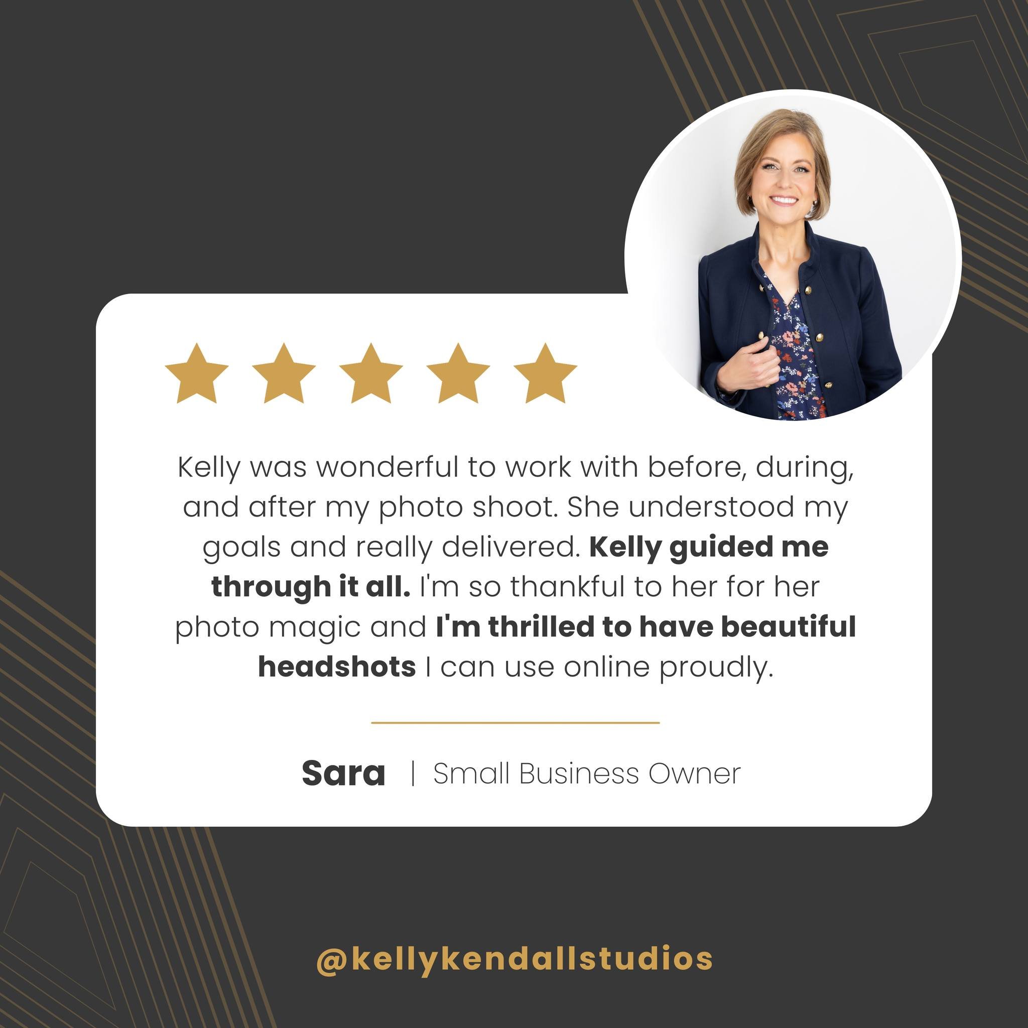 &quot;Kelly was wonderful to work with before, during, and after my photo shoot. She understood my goals and really delivered. 

Kelly guided me through it all. I'm so thankful to her for her photo magic and I'm thrilled to have beautiful headshots I
