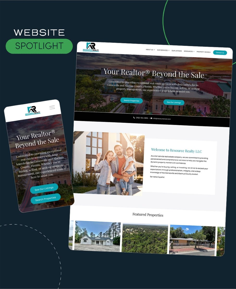 We recently redesigned Resource Realty's website, focusing on delivering a top-tier user experience to match the quality of service they offer in Gainesville and Alachua County, Florida.

The result? A clean layout, simplified navigation, and focused