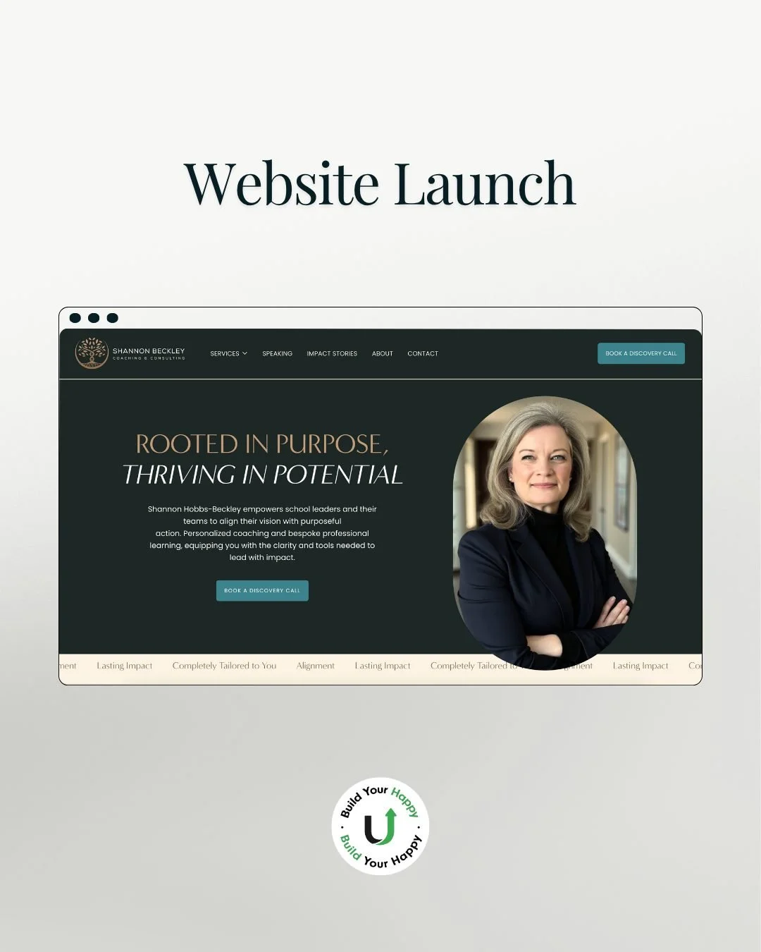 We’re excited to share the launch of the new website for Shannon Beckley Coaching & Consulting!
The new design is clear, confident, and impactful. It features messaging that resonates with her ideal audience, strong calls to action, and an