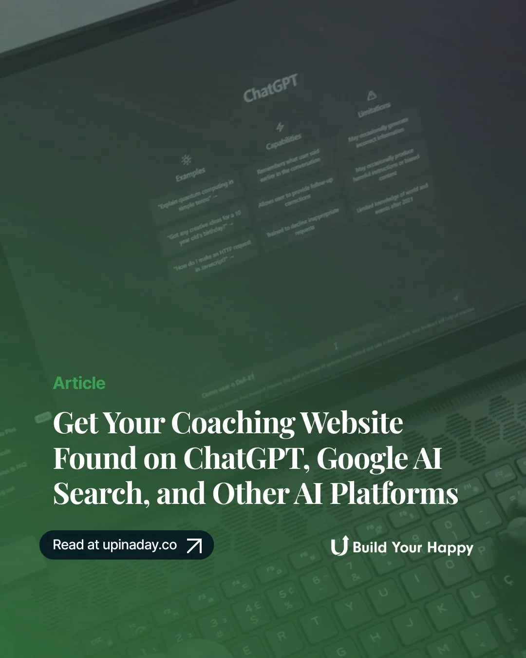 Your ideal clients are actively searching for coaching and consulting services like yours, but they&rsquo;re not finding you.
Why? Because your business is not being recommended where they&rsquo;re actually looking today, like ChatGPT or Perplexity.

