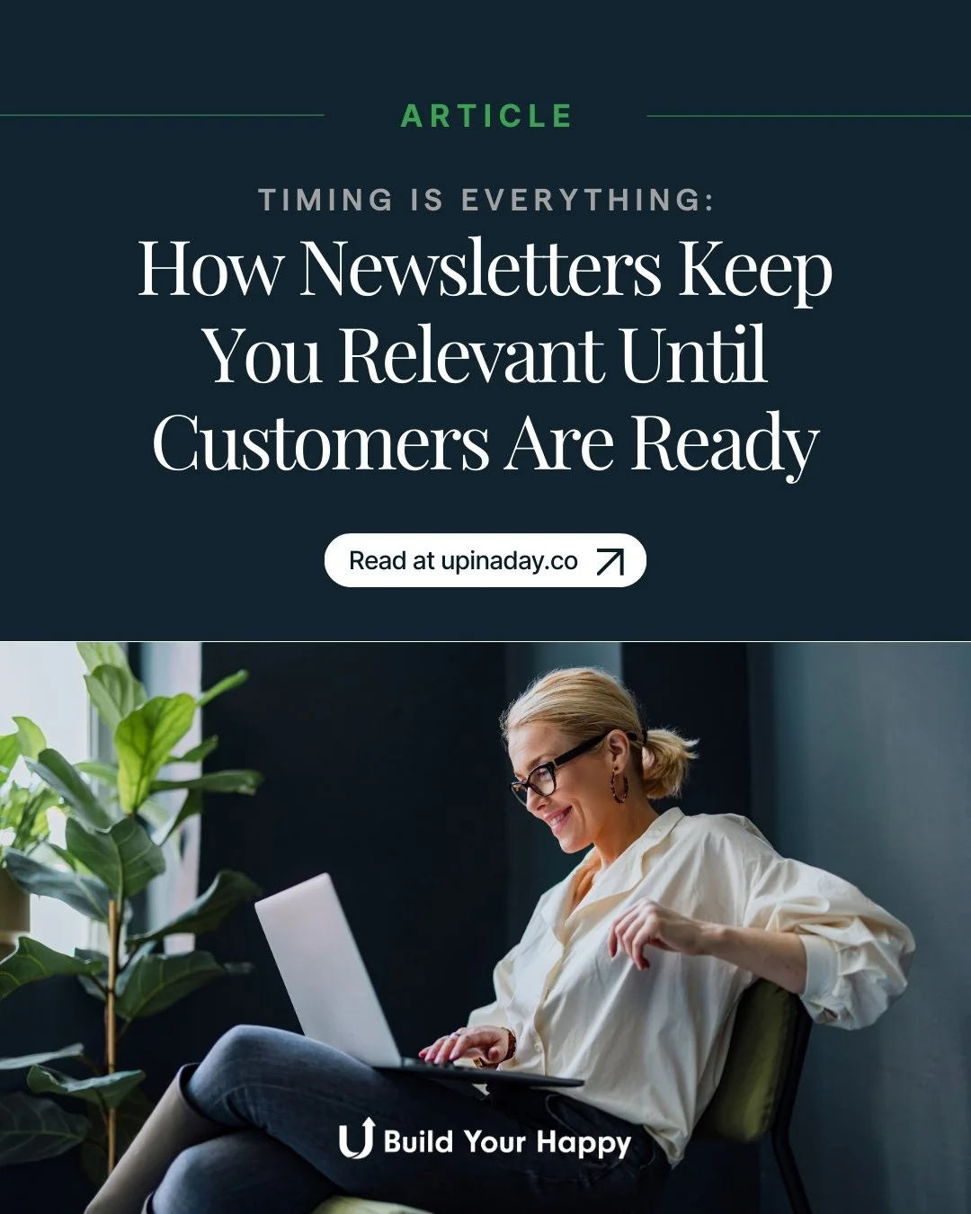 97% of your market isn't ready to buy today. But when they are ready in 3, 6, or 12 months, will they remember your business?

Newsletters keep you top of mind without being pushy. Learn more in our recent article about how newsletters can help you c