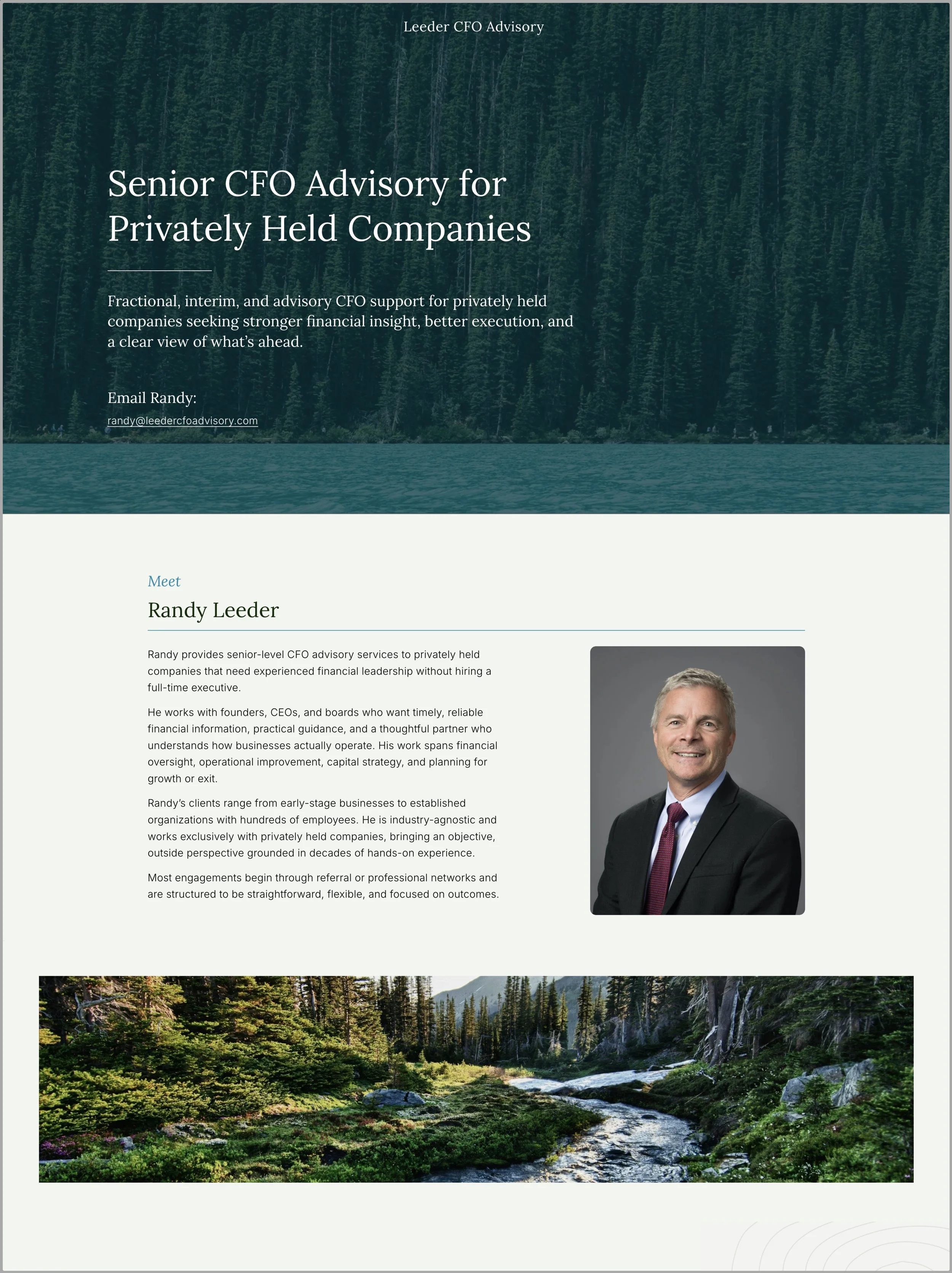 CFO website design for solopreneurs. Website design by Up in a Day.