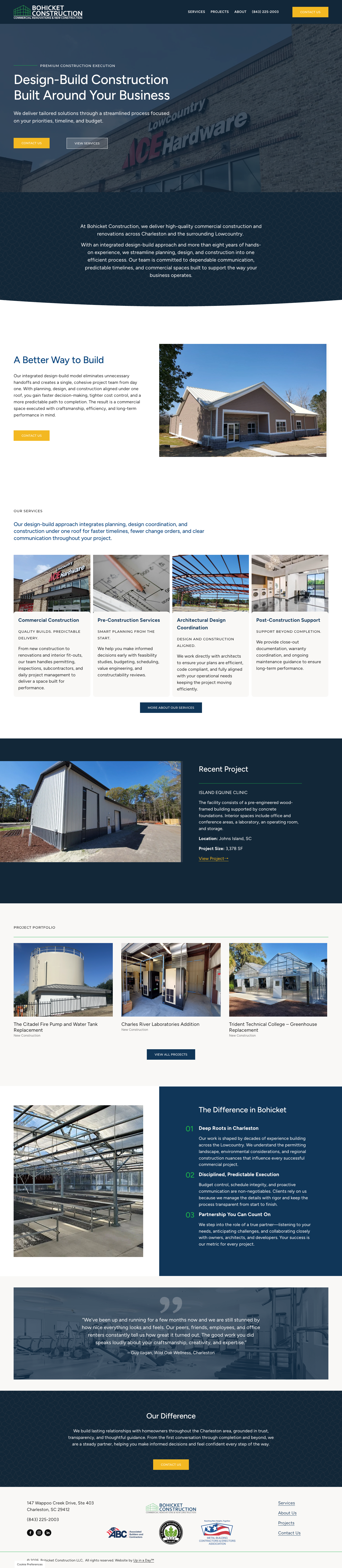 Construction company website after revamp by Up in a Day