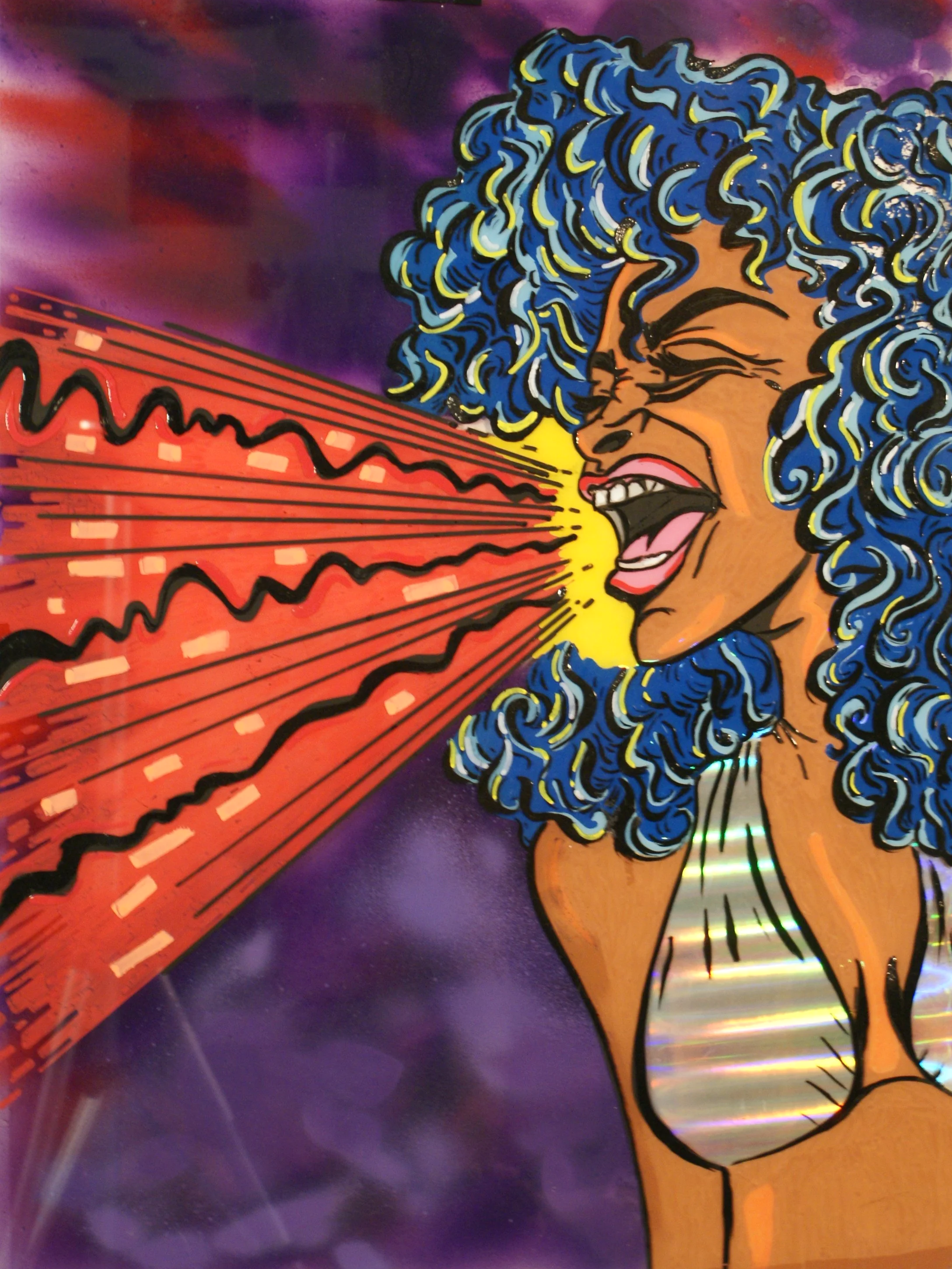Gamma Girl #1,
2022,
Oil-based enamel on clear acrylic