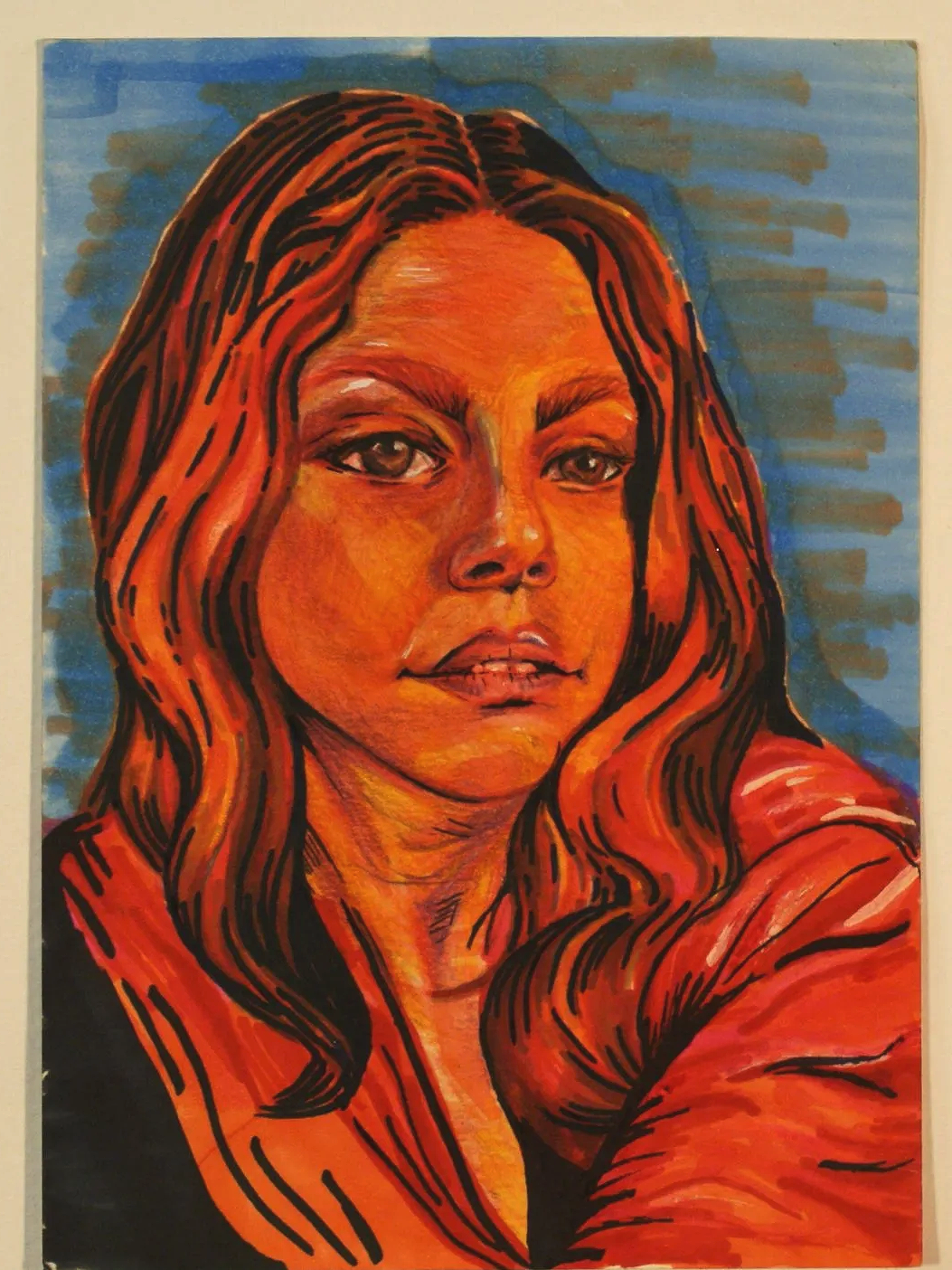 Self Portrait,
2025,
Alcohol marker on paper