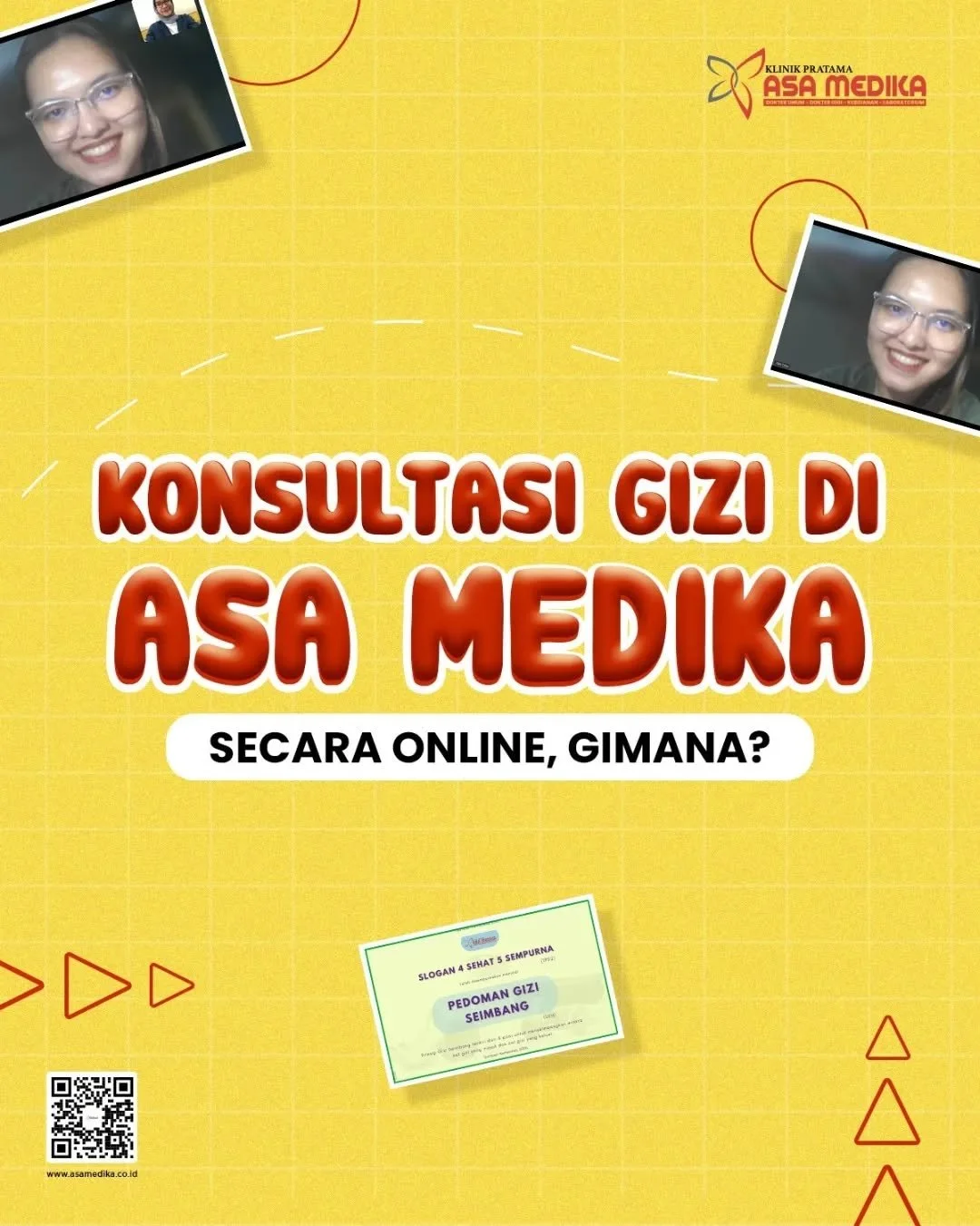 [Klinik Asa Medika | Konsultasi Gizi Online]

Harus Sehat dan Bahagia

Sobat Asa bingung mencapai berat badan ideal atau pola makan sehat yang tepat?
Jangan khawatir! Saat ini kami menerima layanan konsultasi gizi secara online lhoo🤗😍

Yuk, segera 