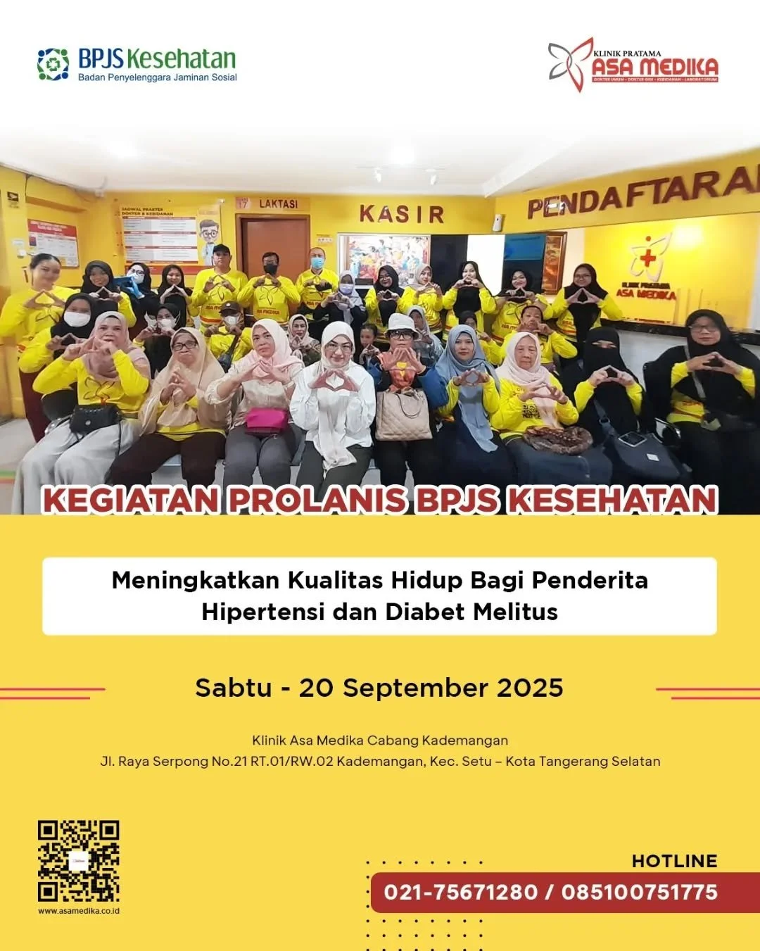 [Klinik Asa Medika | Prolanis Klinik Asa Medika Kademangan] 

Harus Sehat dan Bahagia

Klinik Asa Medika Kademangan telah menjalani kegiatan Prolanis pada tanggal 20 September 2025. Kegiatan ini dilaksanakan dengan menyelenggarakan seminar kesehatan 