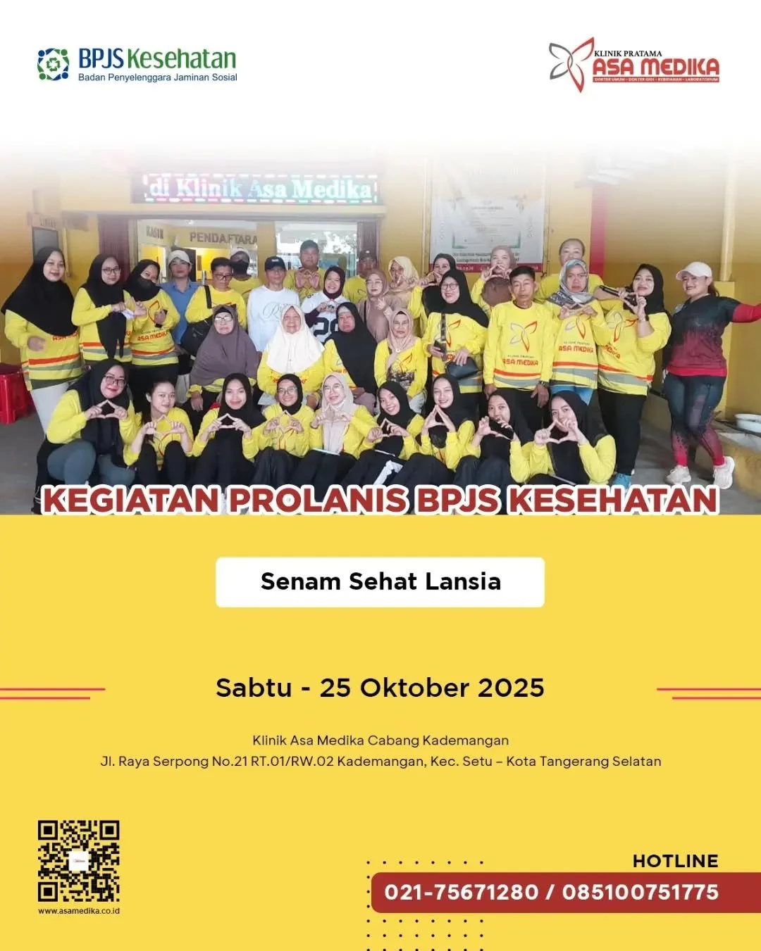 [Klinik Asa Medika | Prolanis Klinik Asa Medika Kademangan] 

Harus Sehat dan Bahagia

Klinik Asa Medika Kademangan telah menjalani kegiatan Prolanis pada tanggal 25 Oktober 2025. Kegiatan ini dilaksanakan dengan menyelenggarakan senam sehat untuk pe