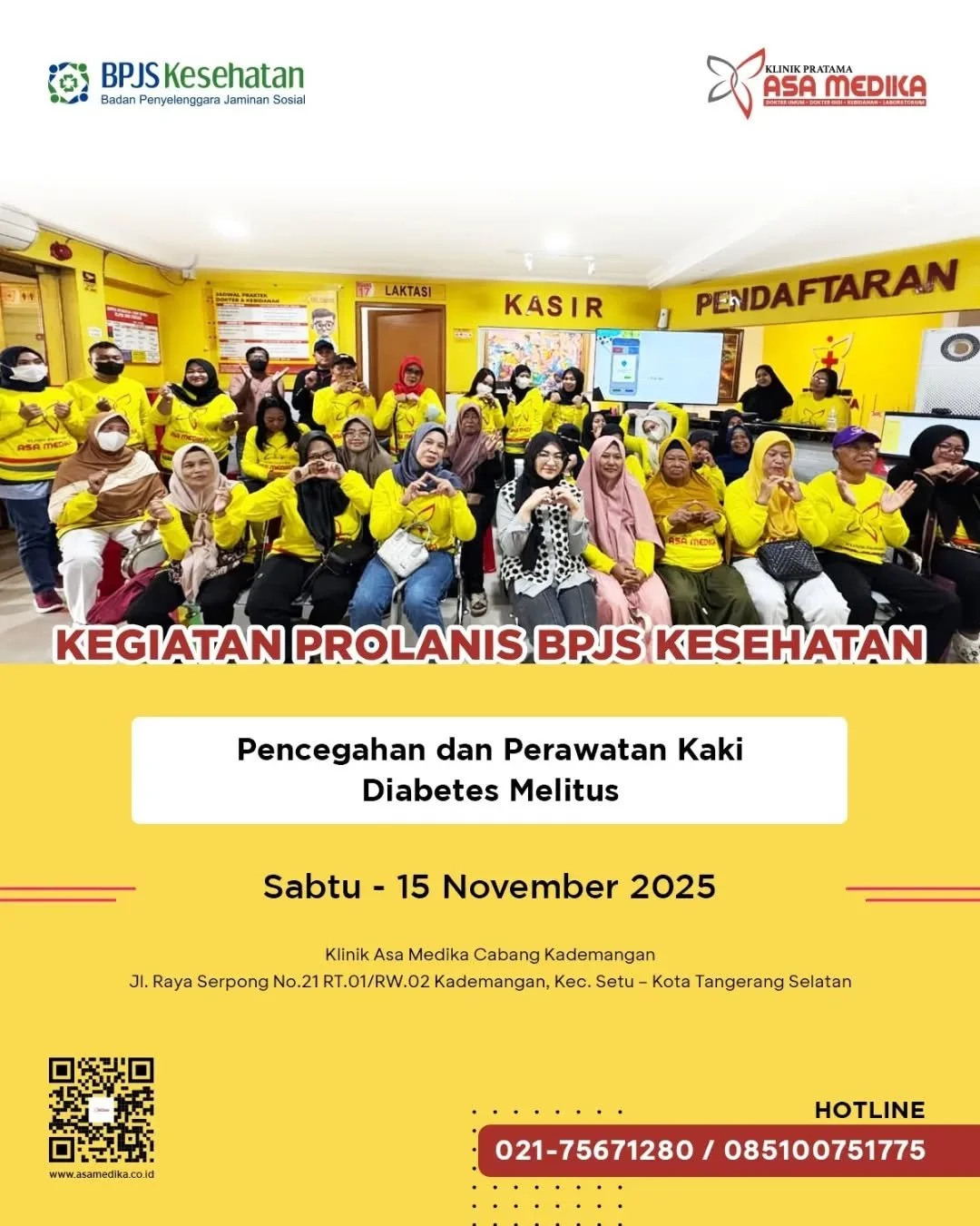 [Klinik Asa Medika | Prolanis Klinik Asa Medika Kademangan] 

Harus Sehat dan Bahagia

Klinik Asa Medika Kademangan telah menjalani kegiatan Prolanis pada tanggal 15 November 2025. Kegiatan ini dilaksanakan dengan menyelenggarakan seminar kesehatan d