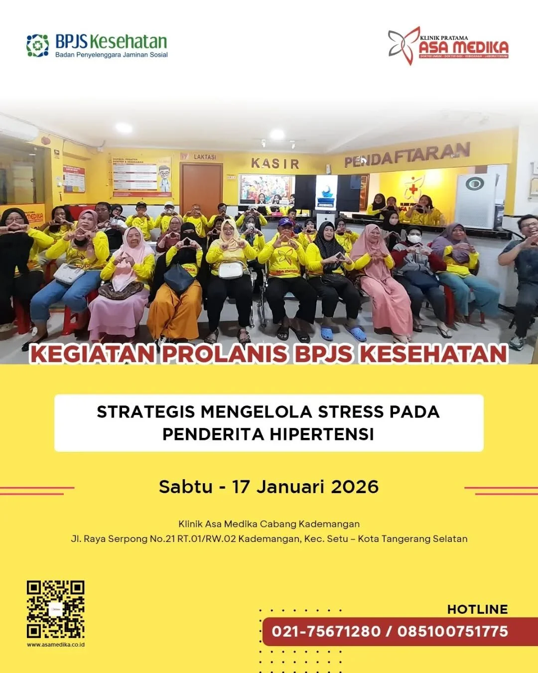 [Klinik Asa Medika | Prolanis Klinik Asa Medika Kademangan] 

Harus Sehat dan Bahagia

Klinik Asa Medika Kademangan telah menjalani kegiatan Prolanis pada tanggal 17 Januari 2026. Kegiatan ini dilaksanakan dengan menyelenggarakan seminar kesehatan de