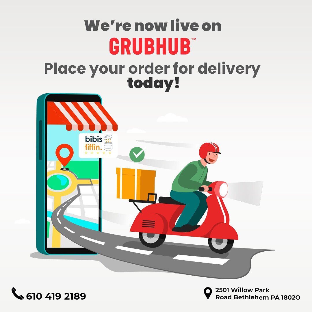 Visit Grubhub and order your favourite Indian Dishes from Bibi&rsquo;s Tiffin today! 
#indianfood #indianstreetfood #foodgasm #foodie #foodiesofinstagram #foodstagram #onlinedelivery #grubhub #grubhubdelivery #bethlehempa