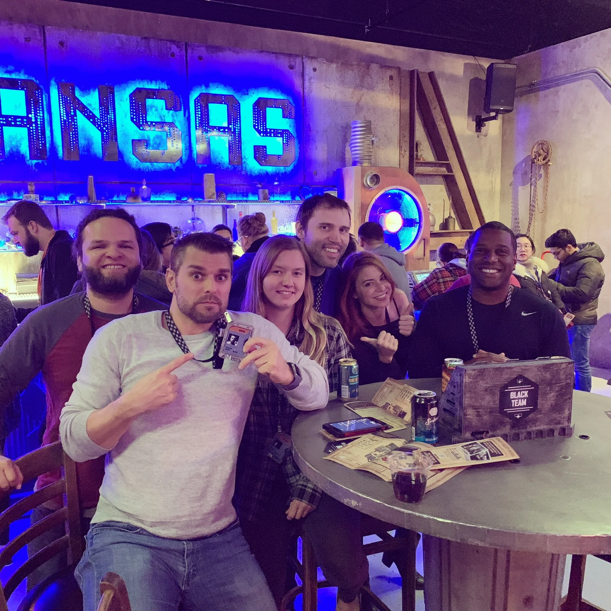 Checking out the cool Alita pop up interactive event