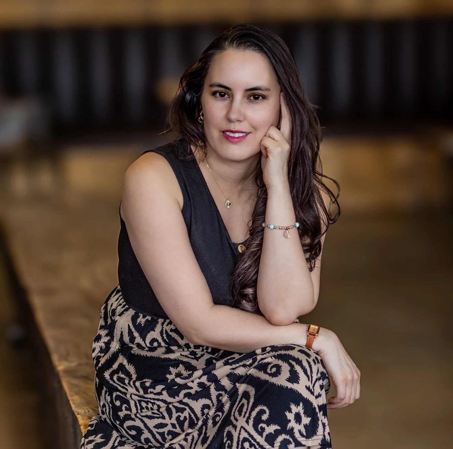 Woman poses for head shots New Mexico