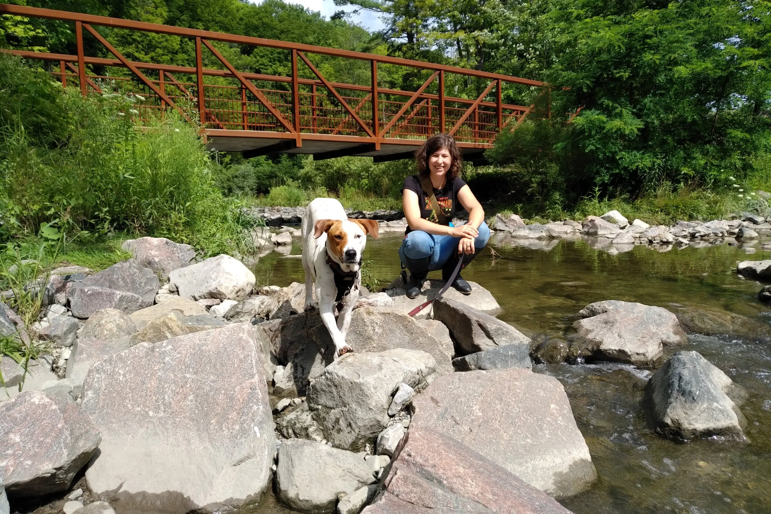 Naomi, owner of One Spotted Mutt, a dog walking company in Toronto, Ontario.