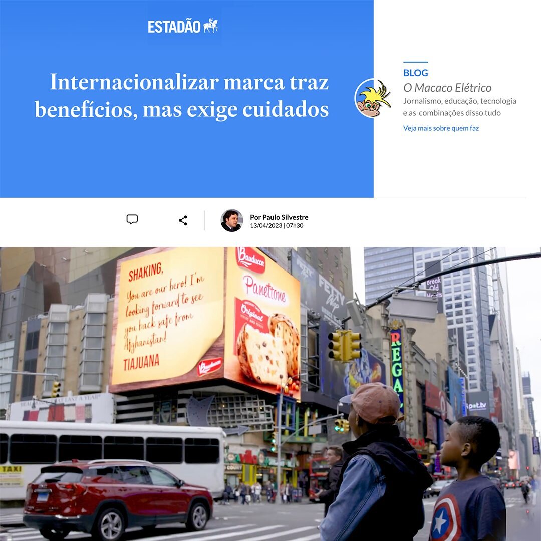 We've got some amazing news! Estad&atilde;o, the largest newspaper in Brazil (it's like that country's The New York Times for comparison purposes) has just published an article about internationalization and marketing based on an interview given by o