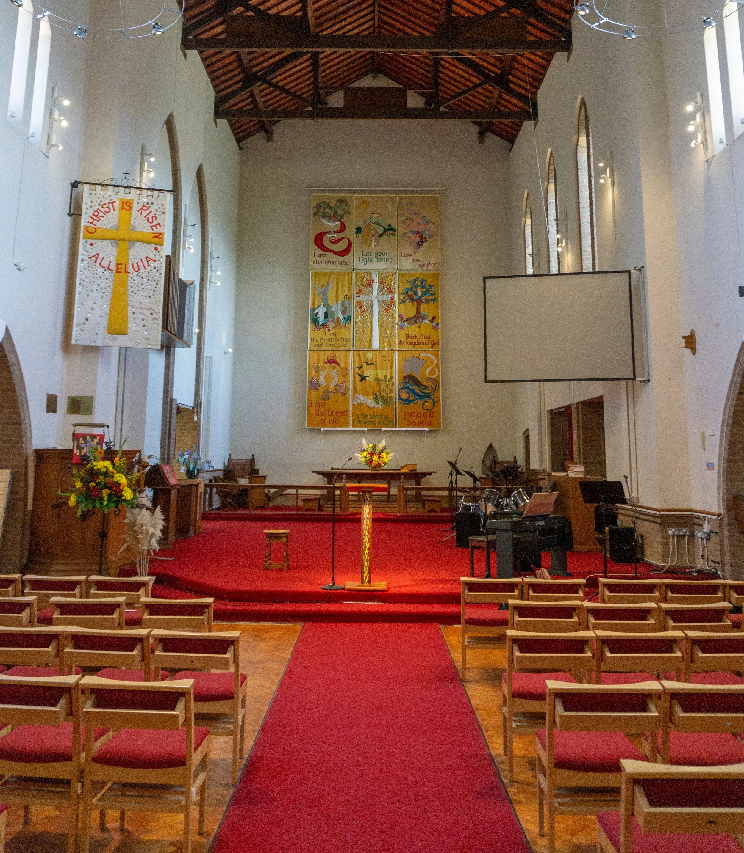 Welcome To Christ Church, Church Nave and Tapestry