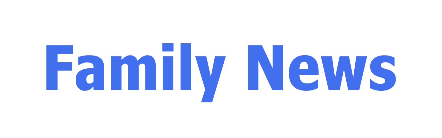 Family News Logo, Blue Text