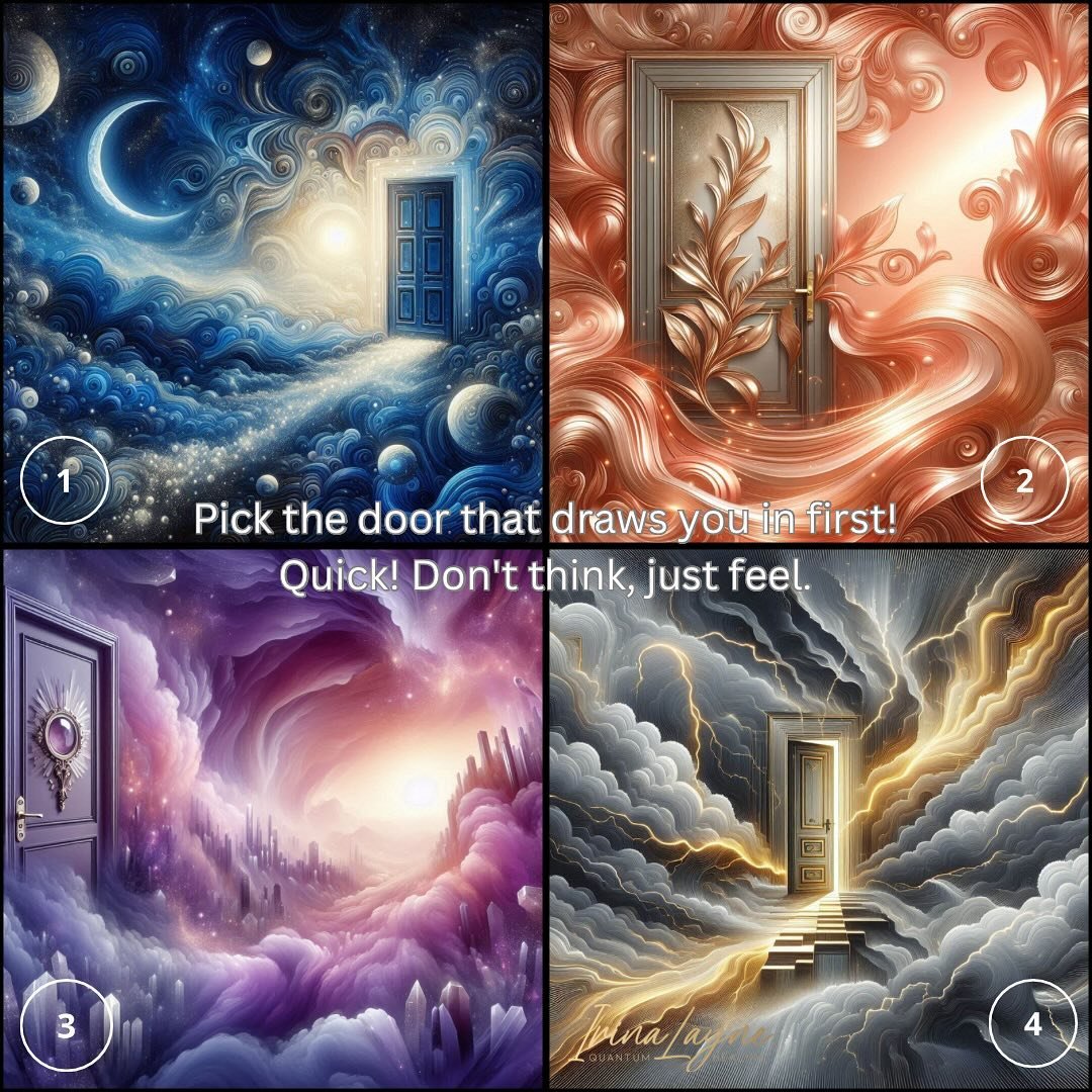 Let&rsquo;s explore your subconscious mind. Which door called to you? What does your choice reveal about your current path ✨ share your door number and your insights #subconsciousgame #personalitytest #mindgames #selfdiscovery #innerwisdom