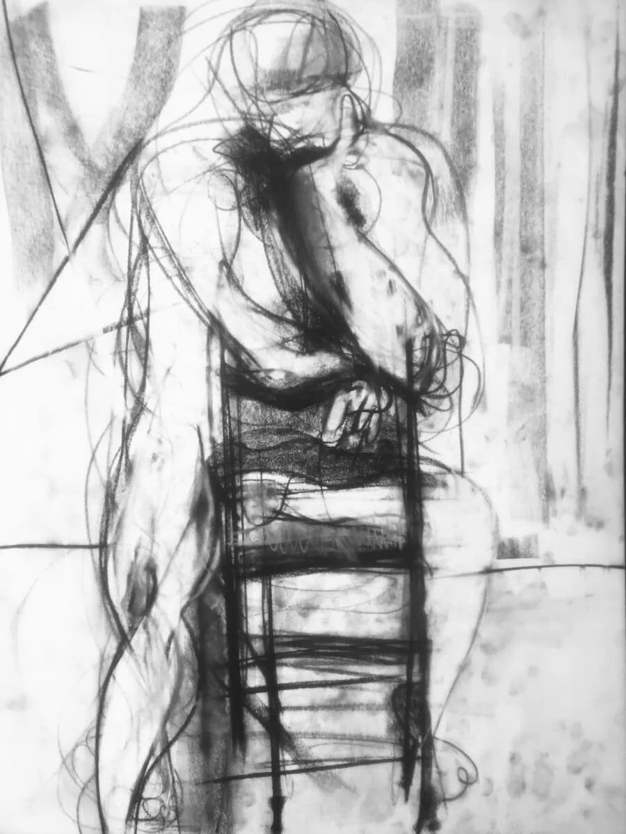 Jim, charcoal on paper, 18 x 24", 2018