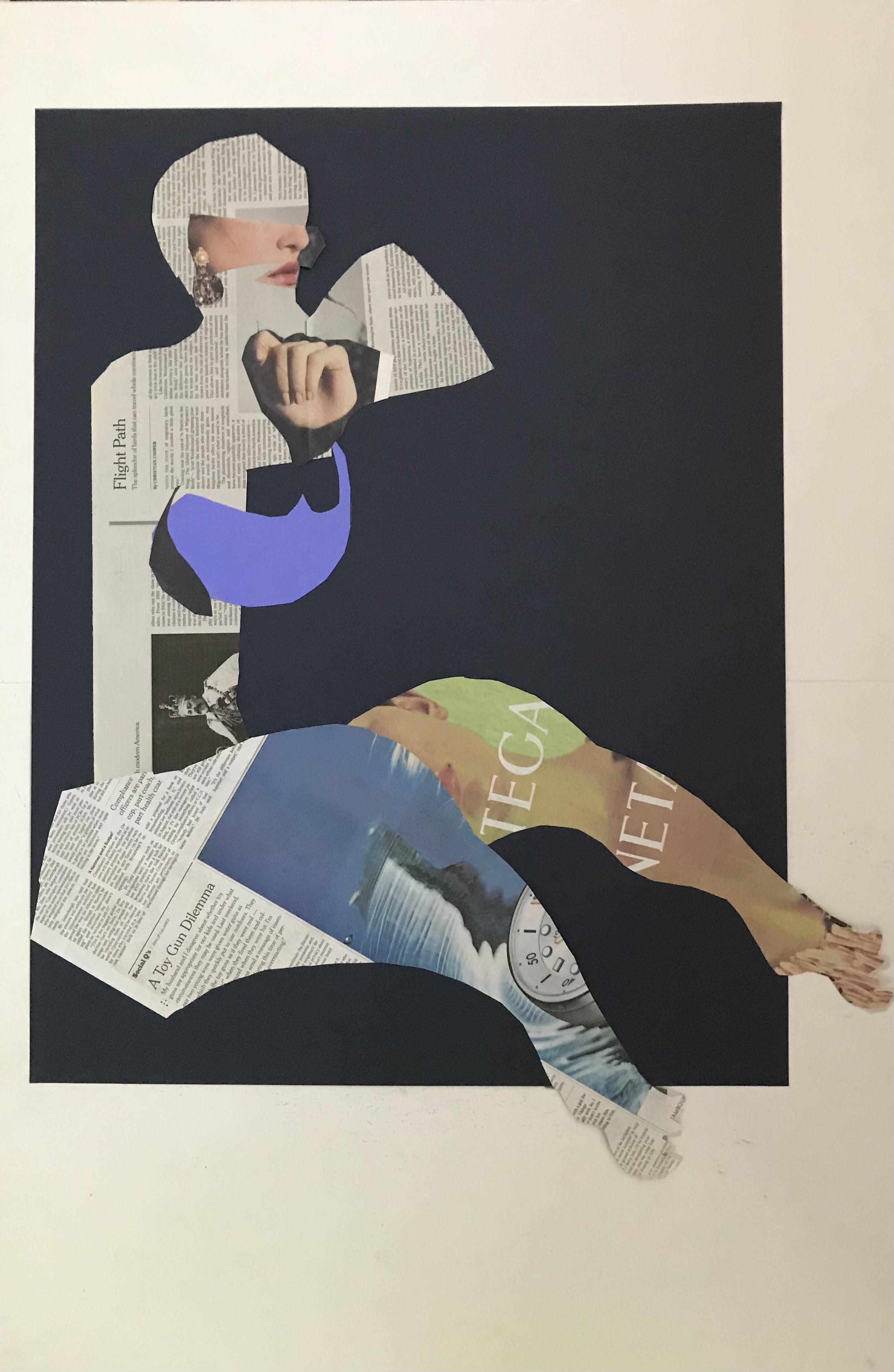 Collage #3, cut paper and collage, 24 x 18", 2021