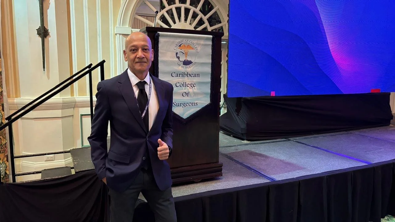 Dr. Narayansingh presenting at the Caribbean College of Surgeons conference. July 2026. 