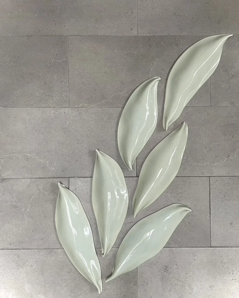 Celadon Variations, 2021 (approximately 16.5 - 19 in x 6.5 in/42 - 48  x 16.5 cm each)