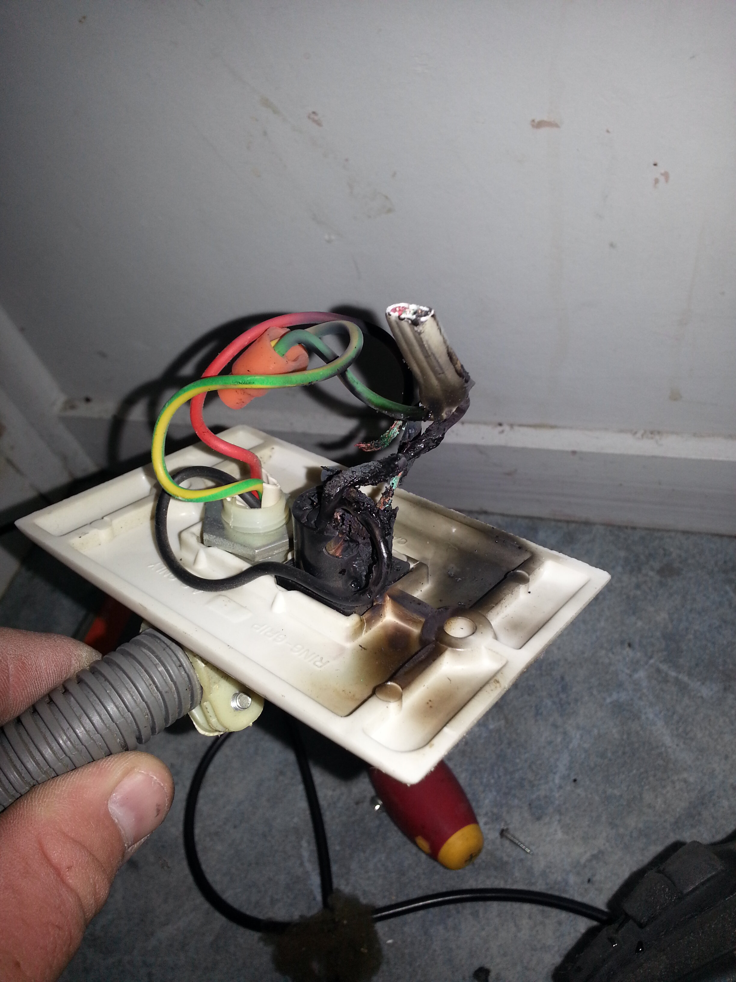 Old hot water kit where the terminations were loose.
