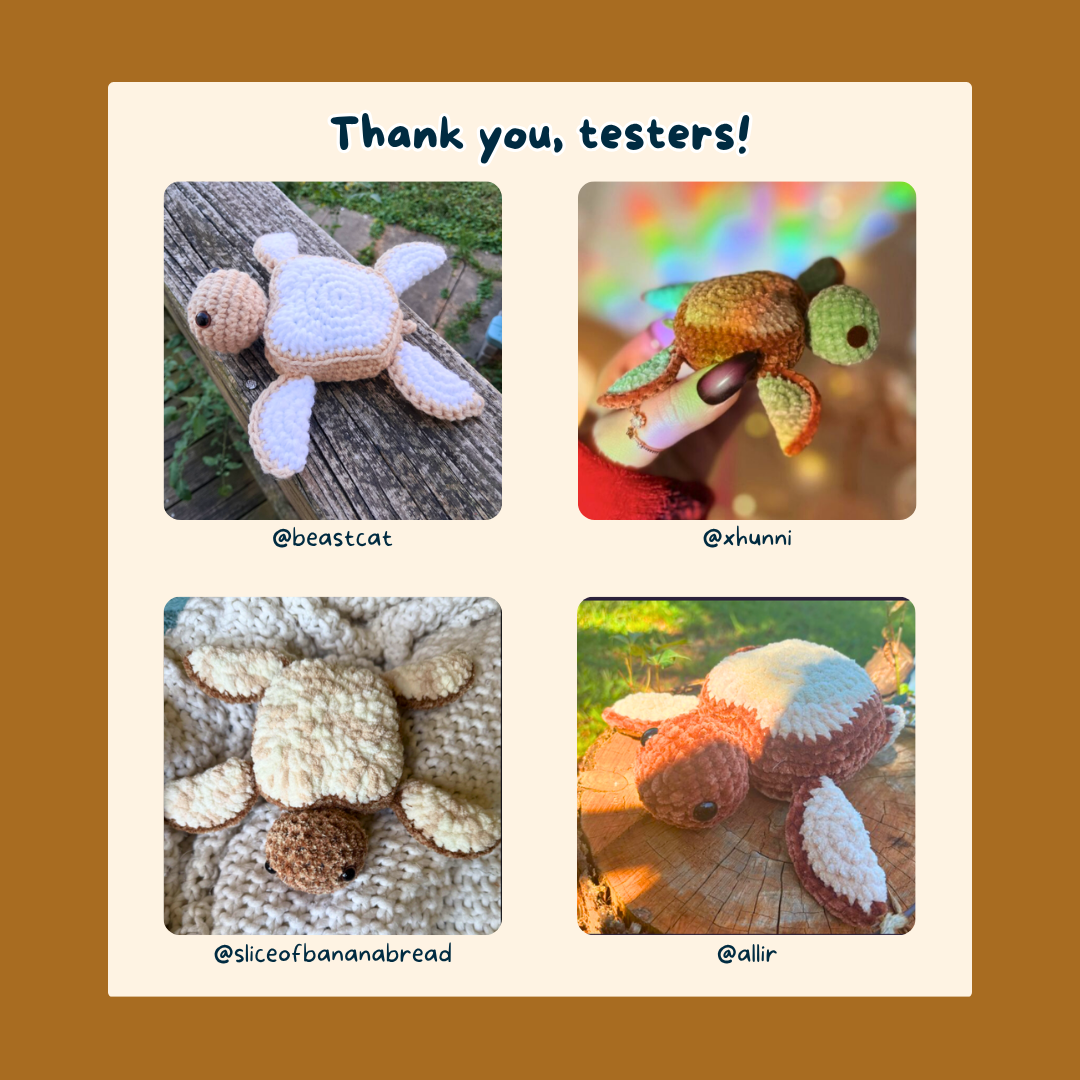Toast Turtle Crochet Pattern — Smol Sky Co.