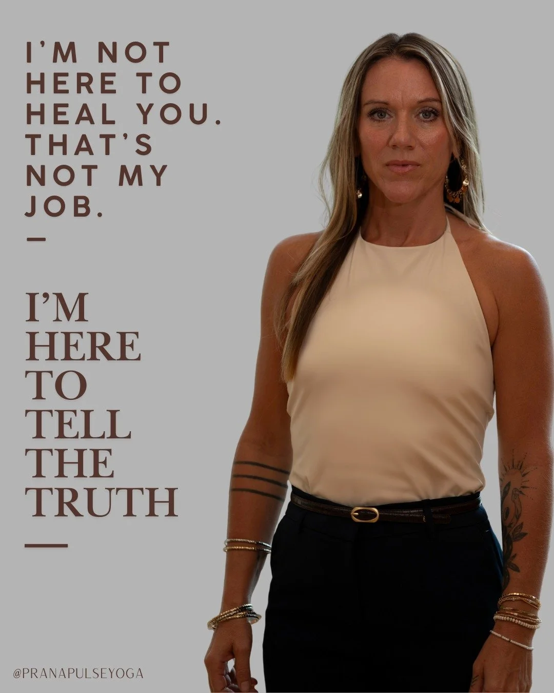 This work isn&rsquo;t about fixing you.
It&rsquo;s about telling the truth&mdash;in your body.

We&rsquo;re exhausted 

From pretending we&rsquo;re fine.
From overriding our nervous systems.
From calling burnout &ldquo;strength&rdquo; and numbness &l