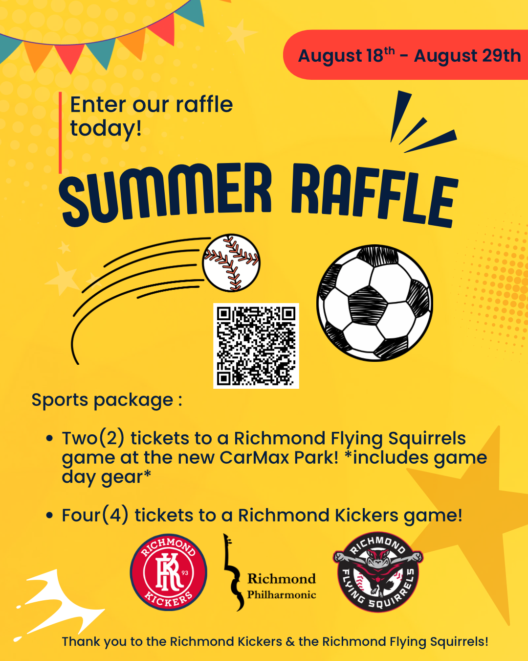 Enter to win 2 Flying Squirrels tickets and gameday gear and 4 Richmond Kickers tickets!
