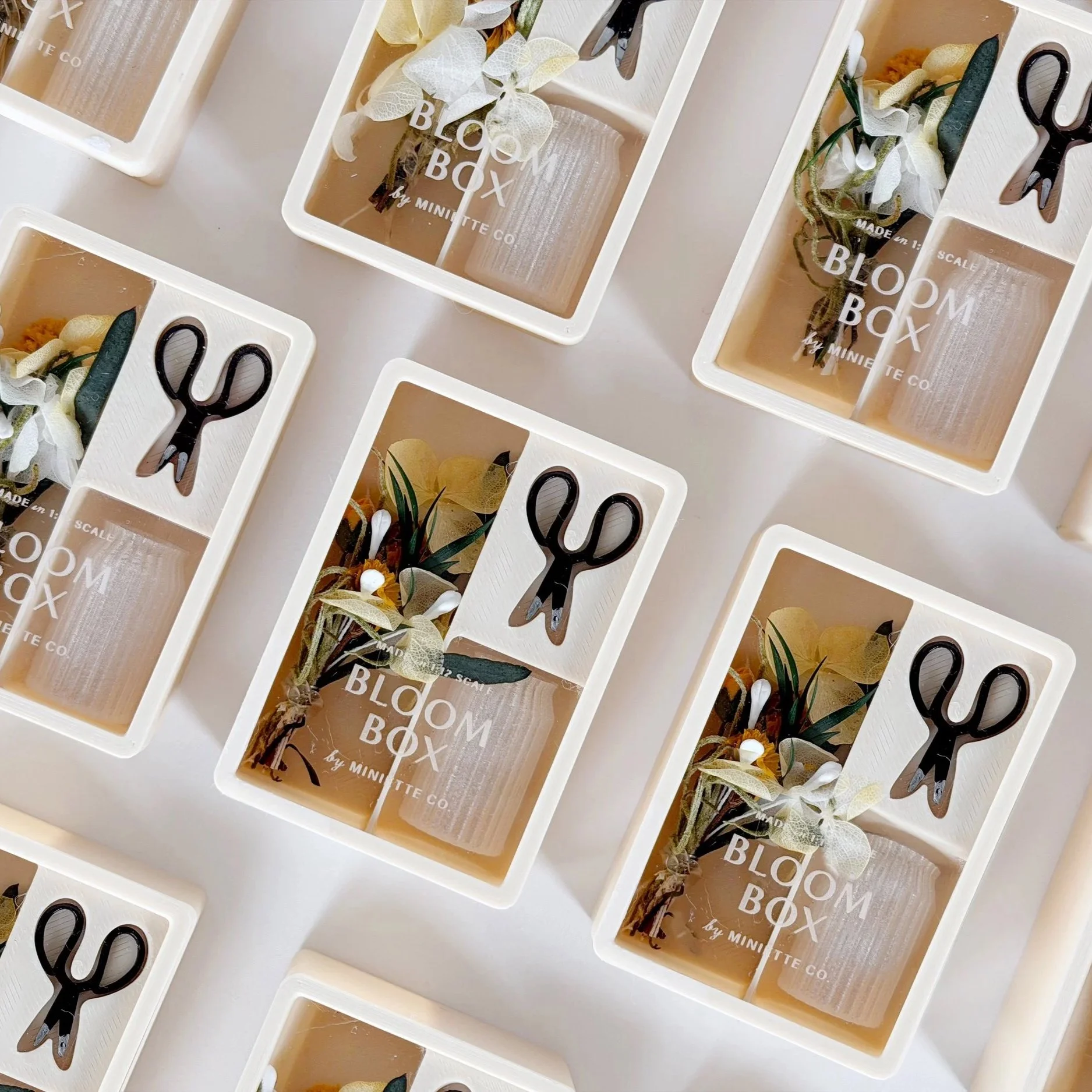 Working black miniature scissors included with the Spring Yellow Bloom Box